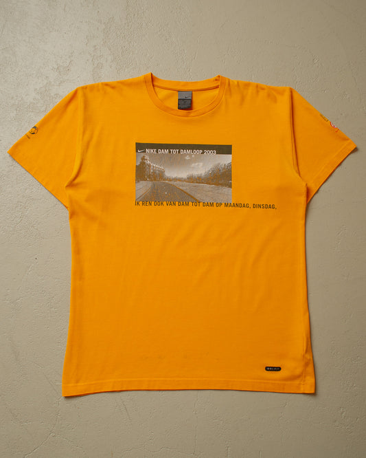 2003 Nike "Dam tot Damloop" Dutch Run T-shirt yellow - XL