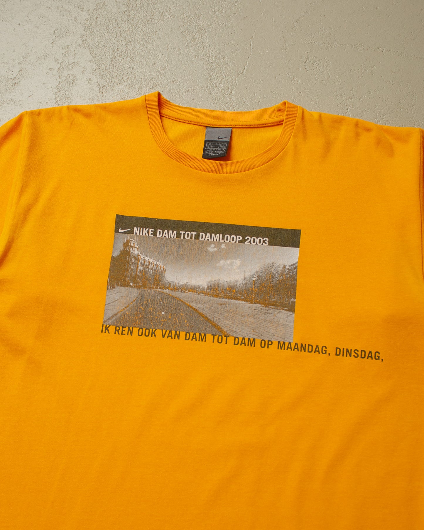 2003 Nike "Dam tot Damloop" Dutch Run T-shirt yellow - XL
