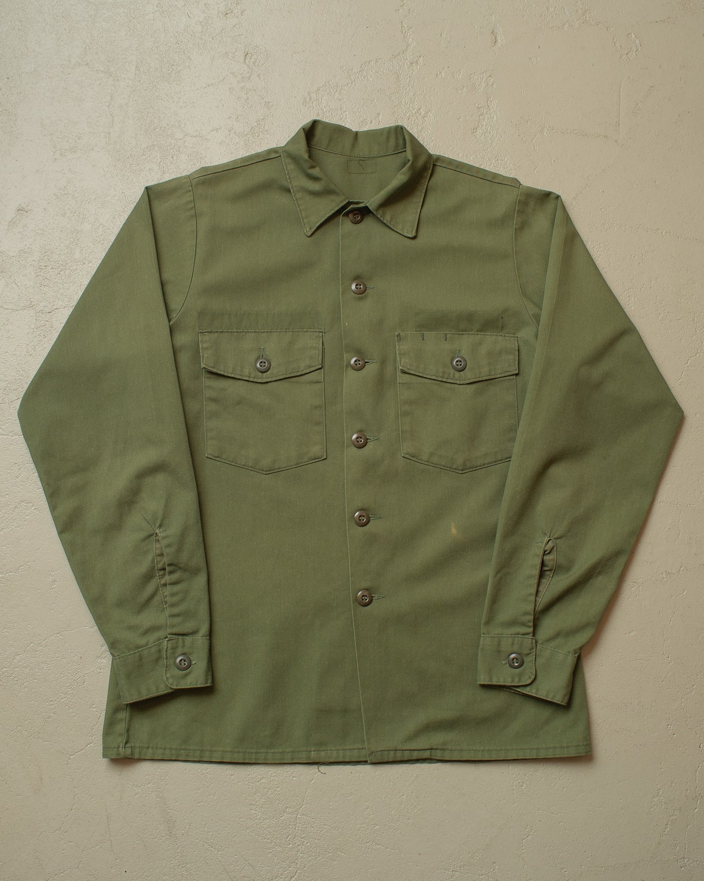1970s/80s US Army OG-107 Shirt green - L/XL