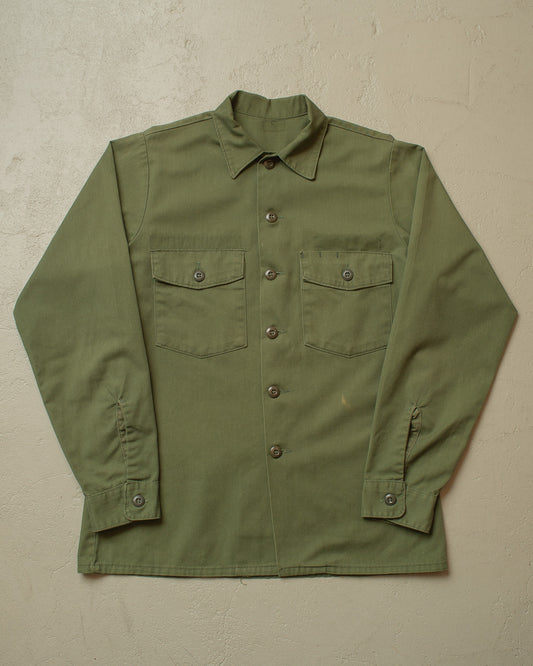 1970s/80s US Army OG-107 Shirt green - L/XL