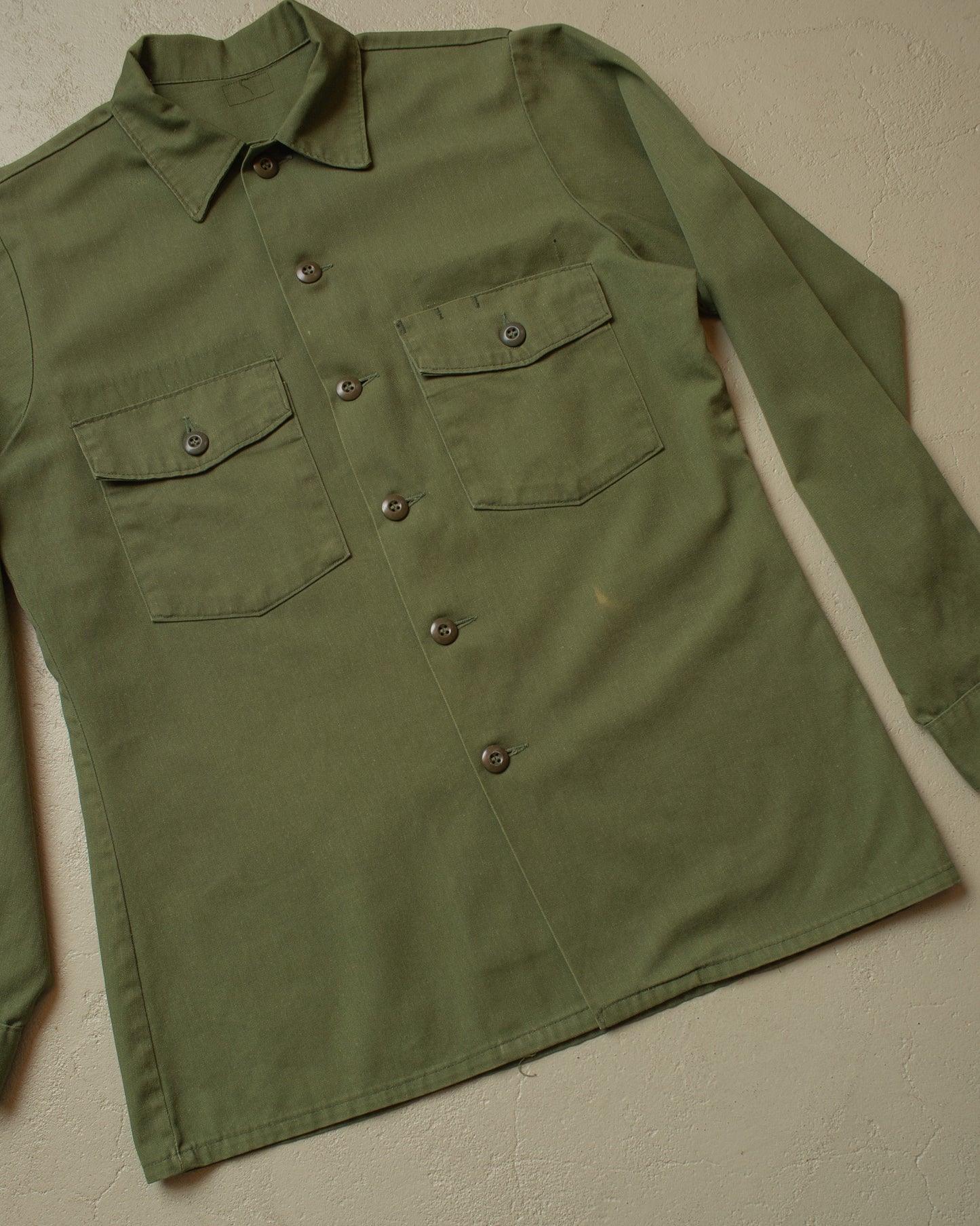 1970s/80s US Army OG-107 Shirt green - L/XL