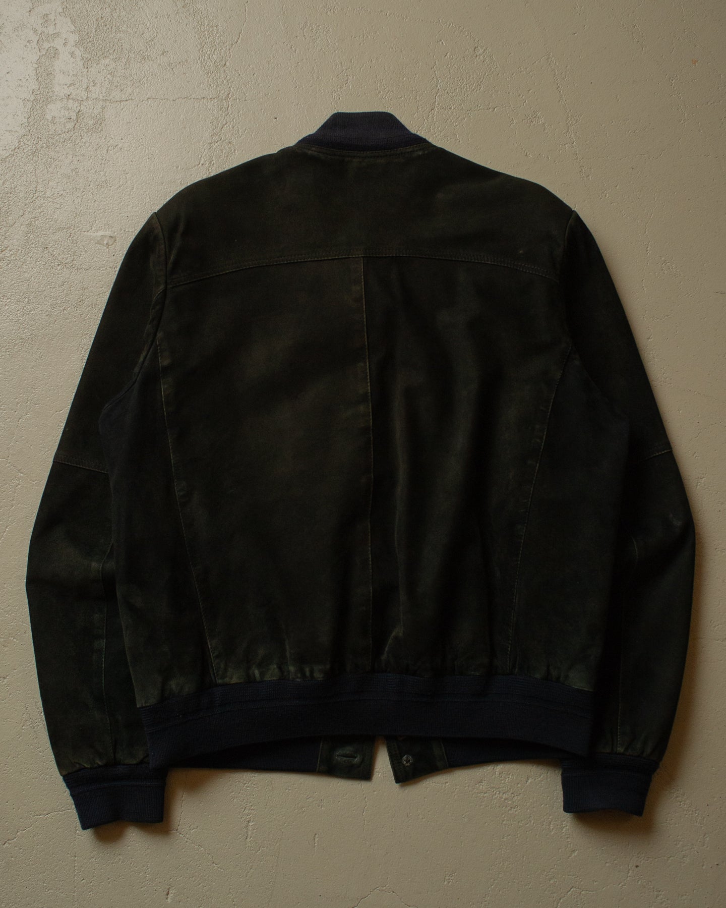 80s Faded Suede Leather Jacket black - L