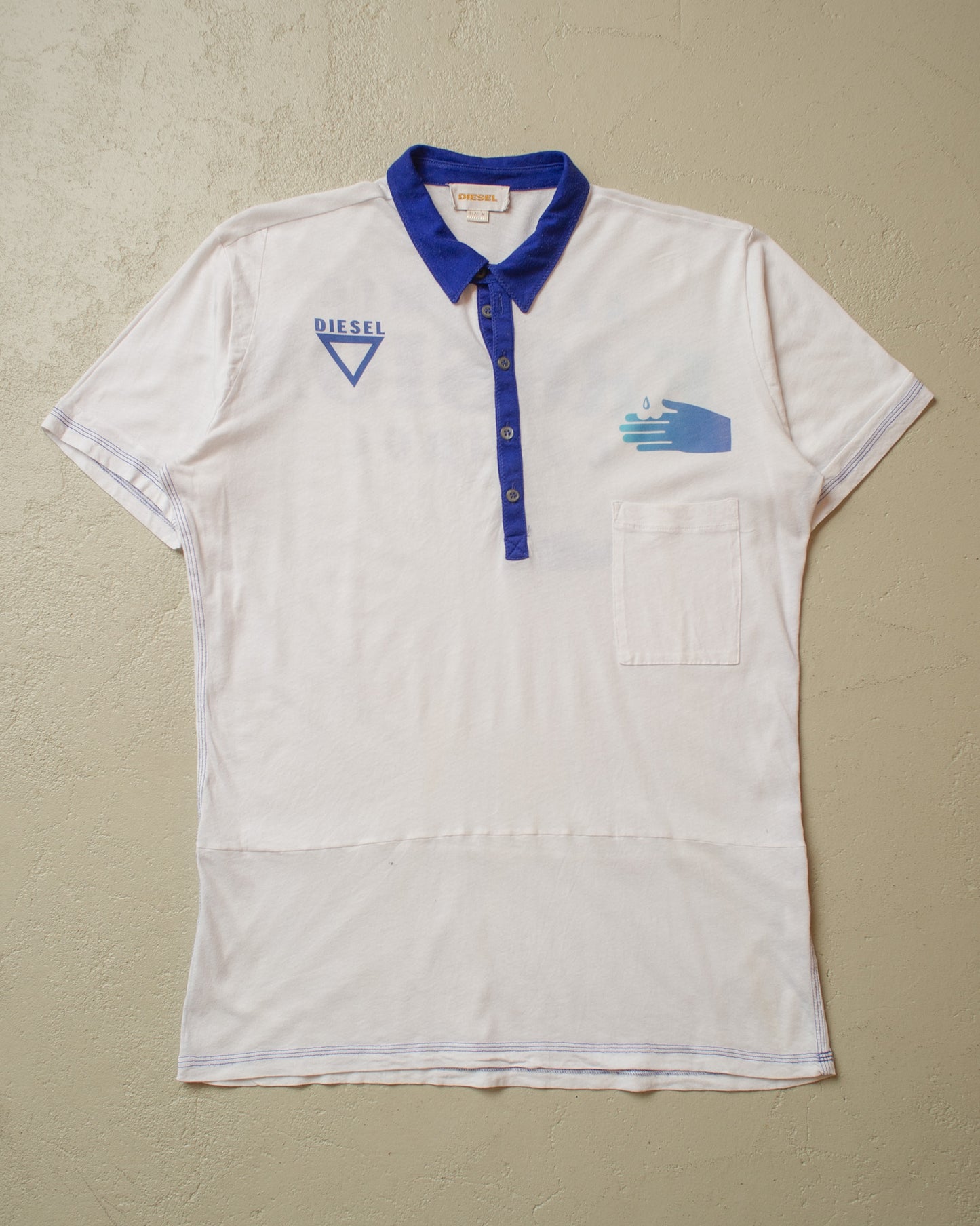 2000s Diesel Alchemic Erosion Polo white - M