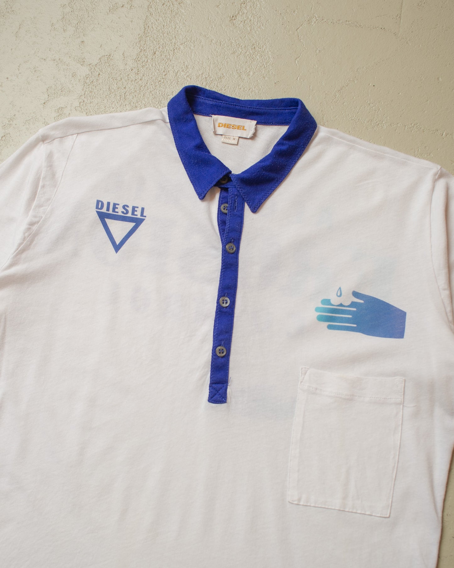 2000s Diesel Alchemic Erosion Polo white - M