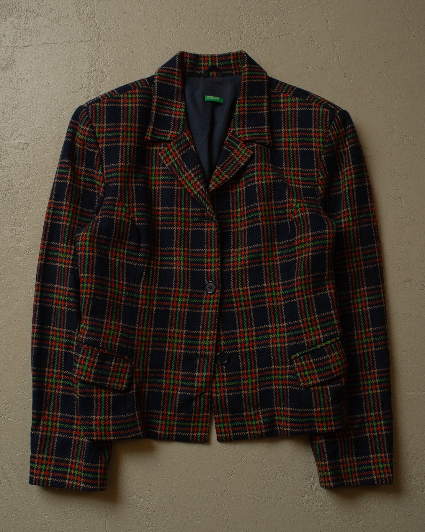 2000s Womens Benetton Wool Blazer Jacket multi - M