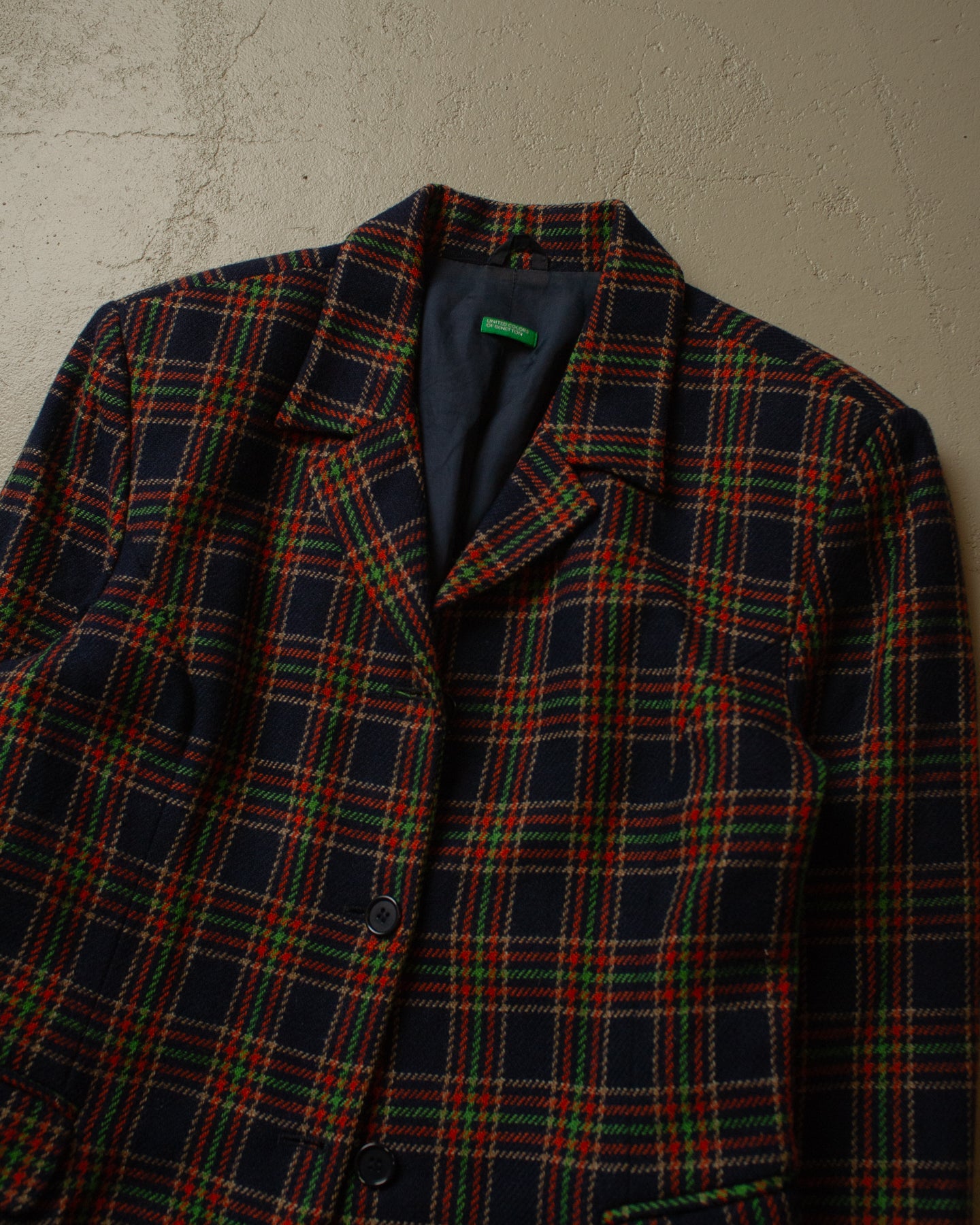 2000s Womens Benetton Wool Blazer Jacket multi - M