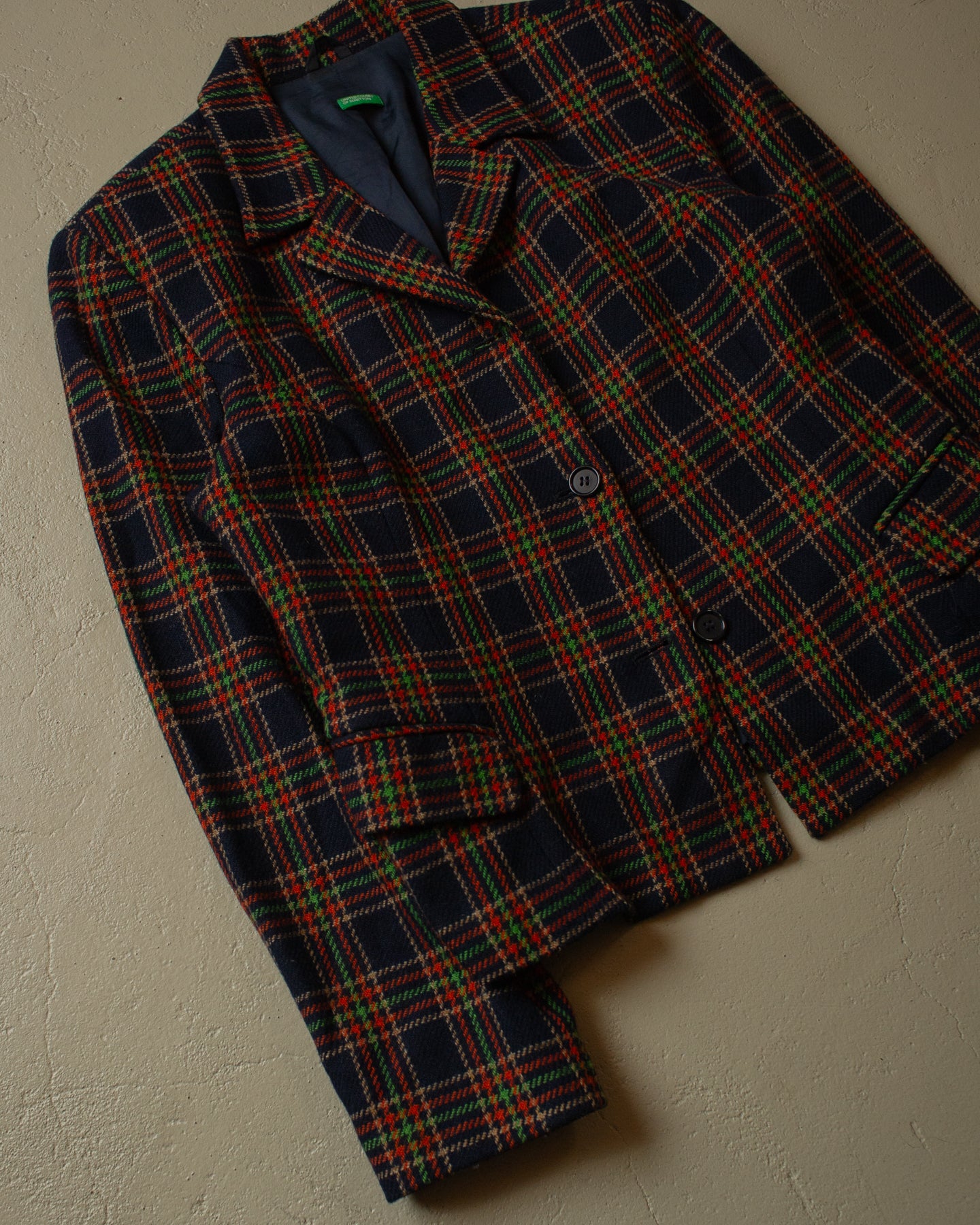 2000s Womens Benetton Wool Blazer Jacket multi - M