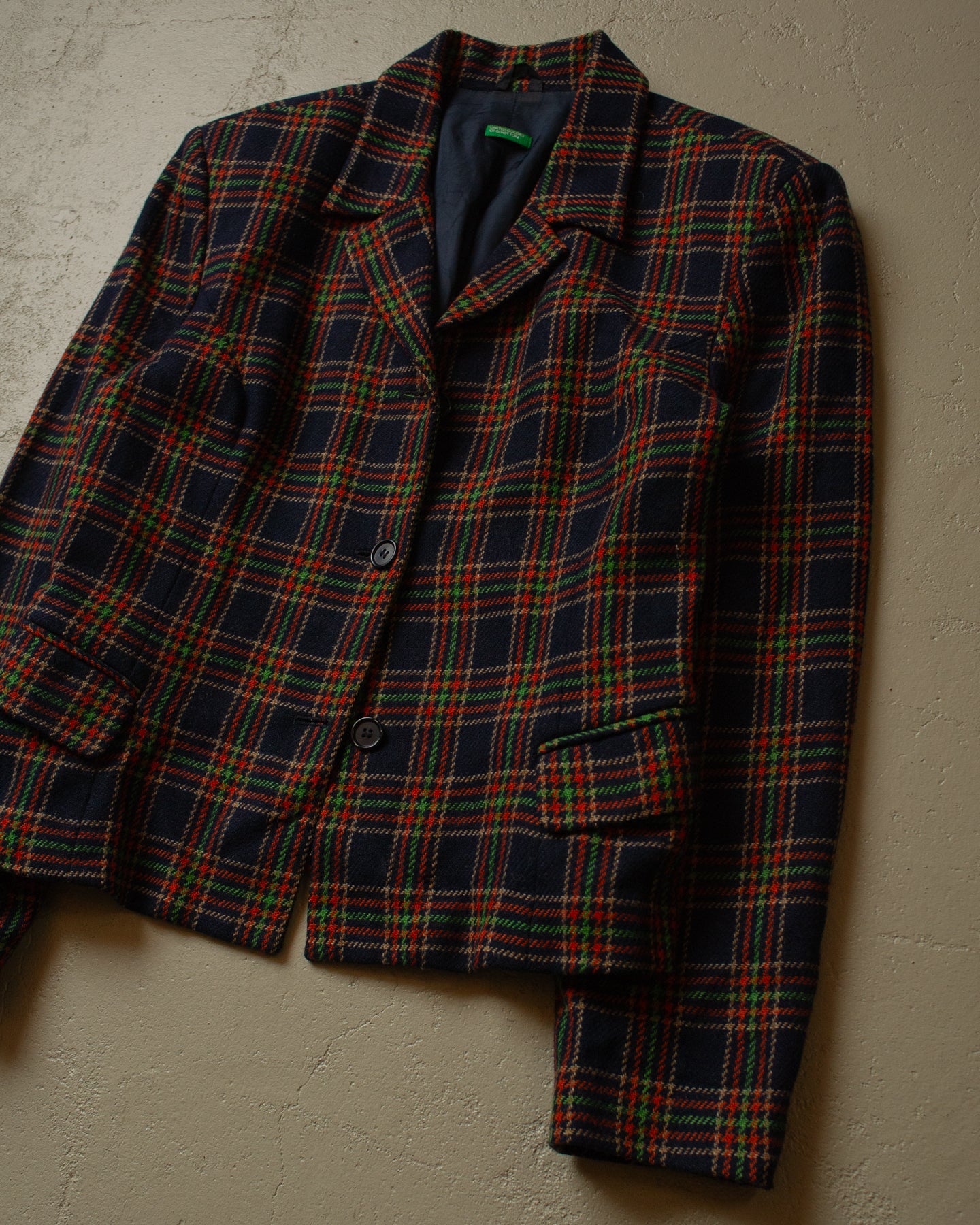 2000s Womens Benetton Wool Blazer Jacket multi - M