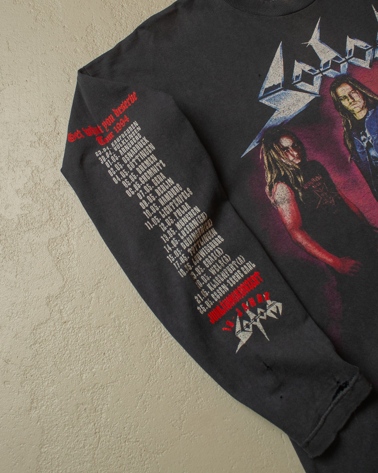 1994 distressed Sodom "Aber bitte mit Sahne" Tour Longsleeve black - XL