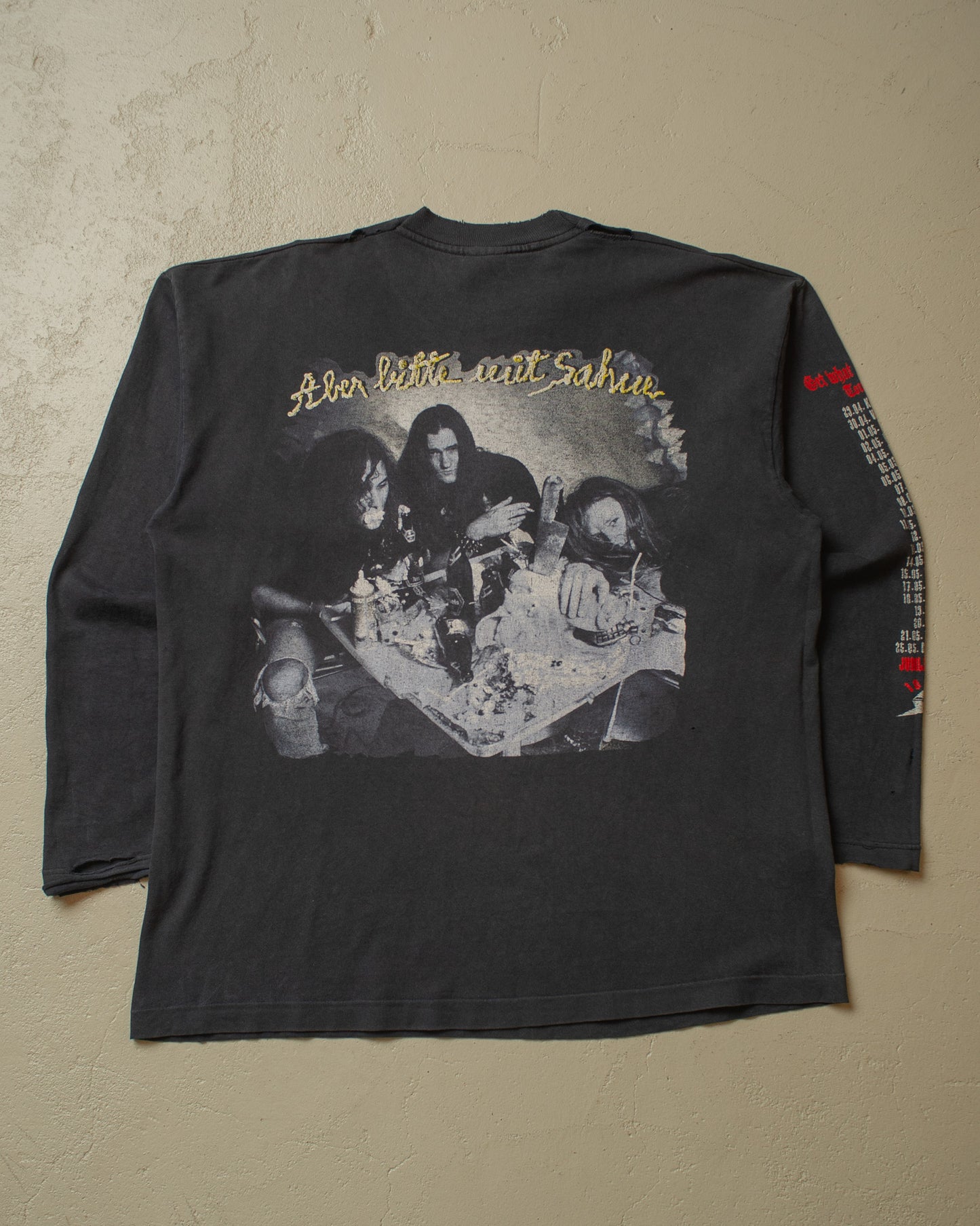 1994 distressed Sodom "Aber bitte mit Sahne" Tour Longsleeve black - XL