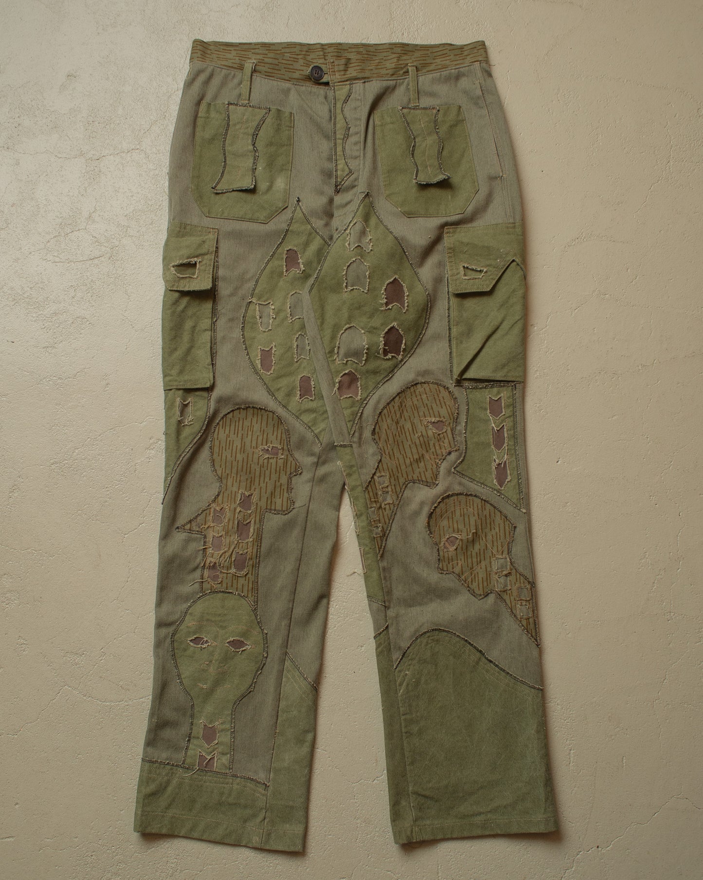 1970s/80s Reworked East German Army Pants khaki - W34 L32,5