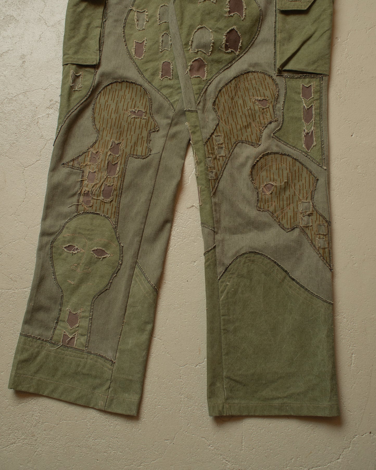 1970s/80s Reworked East German Army Pants khaki - W34 L32,5