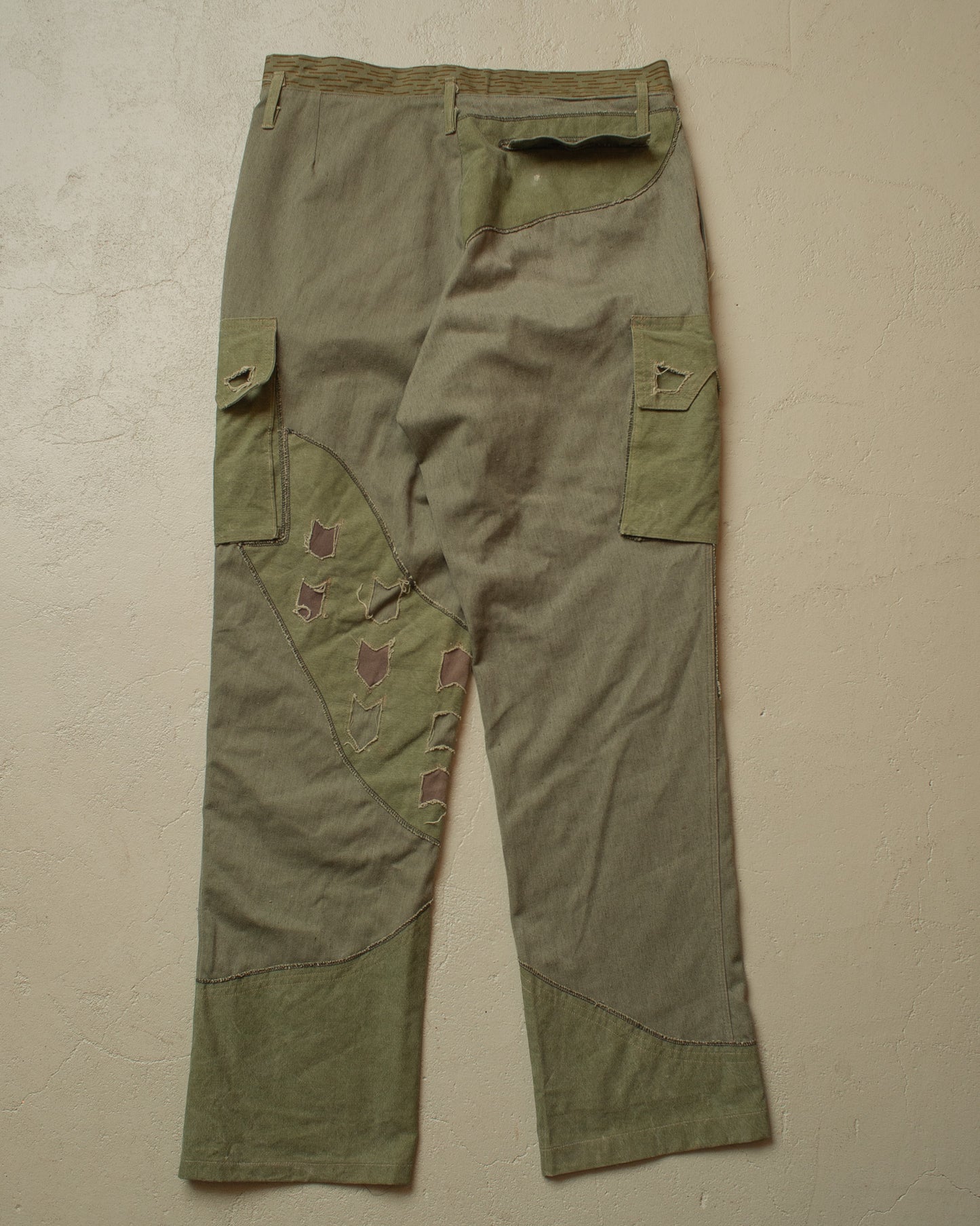 1970s/80s Reworked East German Army Pants khaki - W34 L32,5