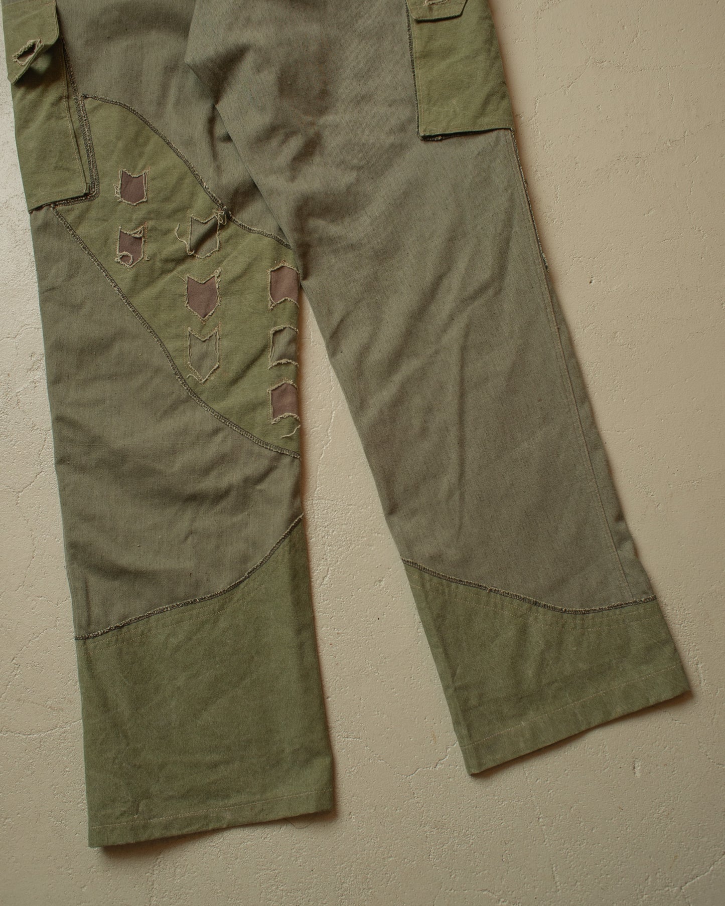 1970s/80s Reworked East German Army Pants khaki - W34 L32,5