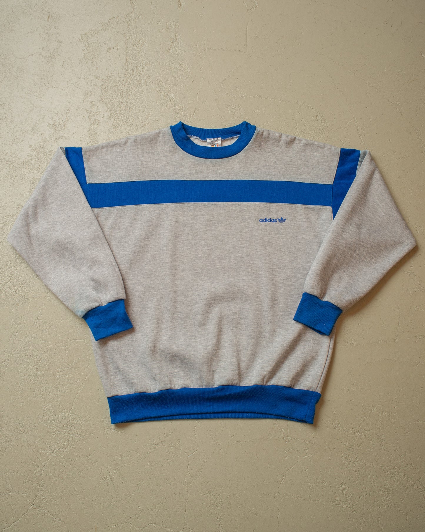 1980s Adidas Two Tone Sweatshirt grey - M/L
