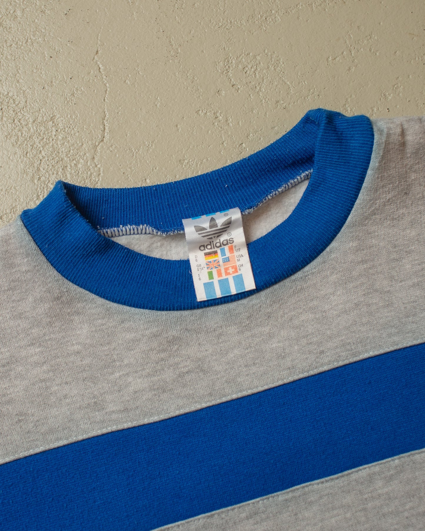 1980s Adidas Two Tone Sweatshirt grey - M/L