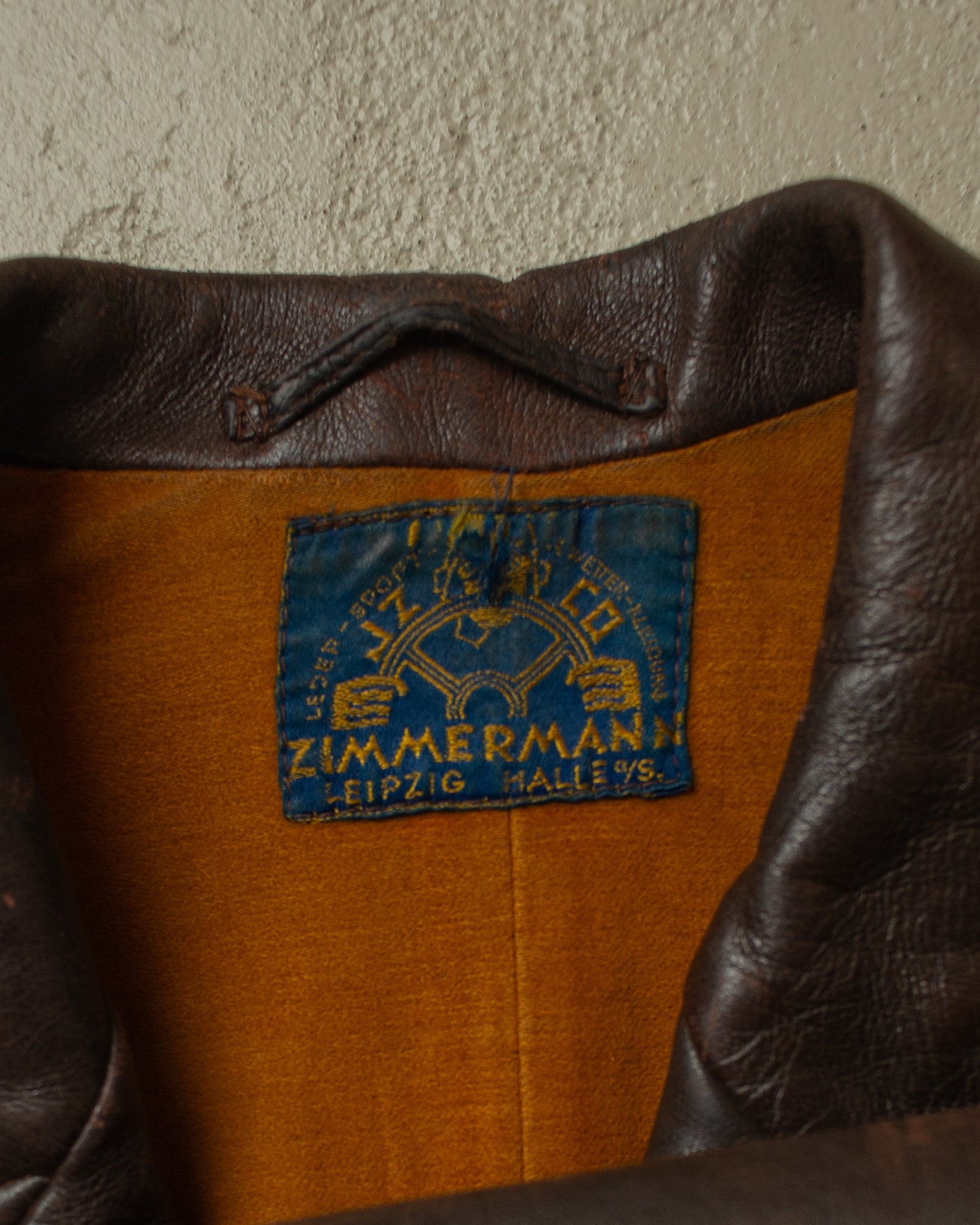 1930s German "Zimmermann" Leather Car Coat brown - M/L