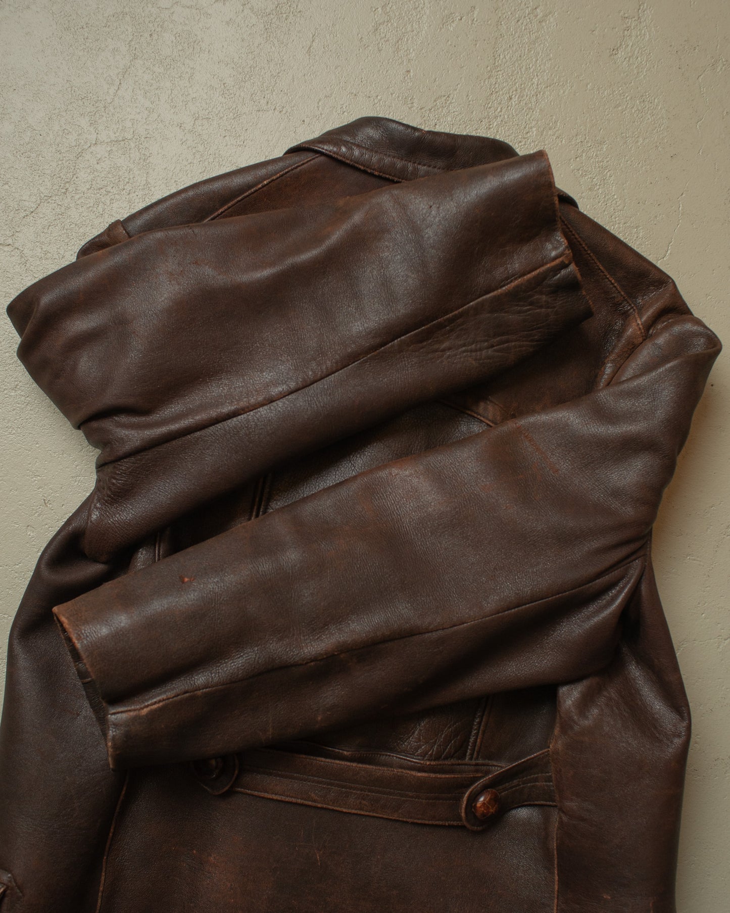 1930s German "Zimmermann" Leather Car Coat brown - M/L