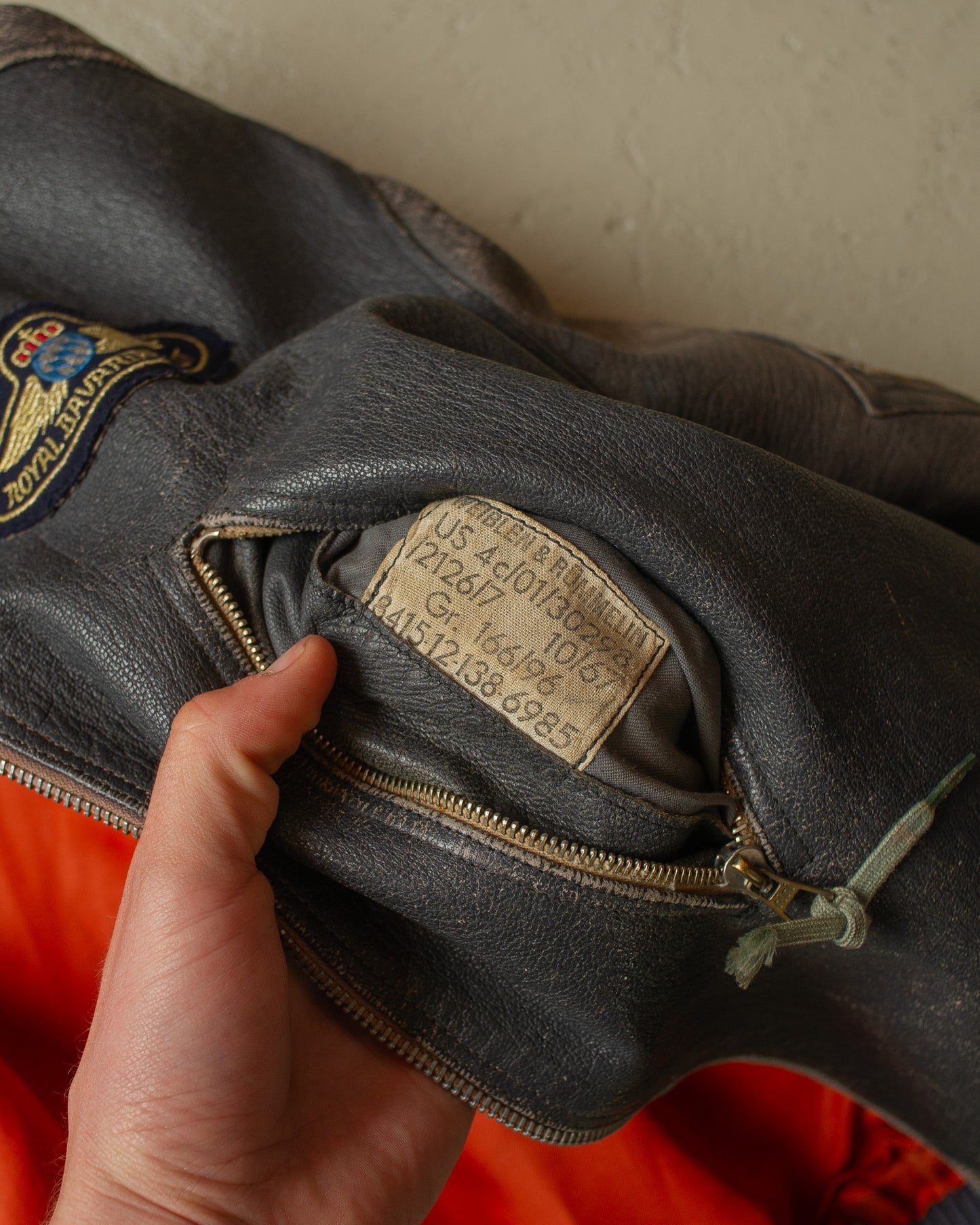 1967 Faded German Bundeswehr Flight Jacket grey/blue - M