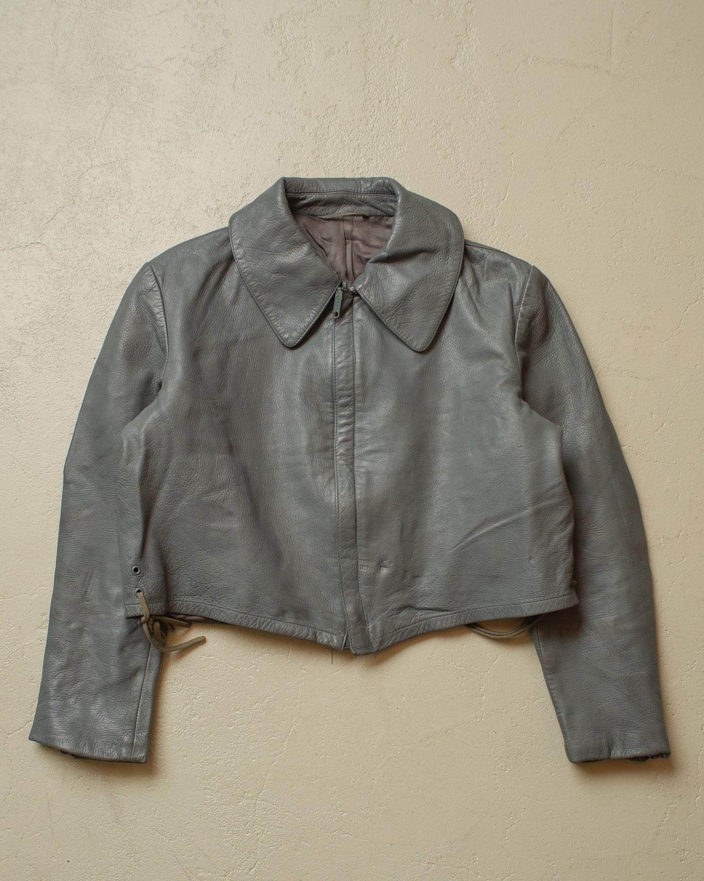 1979 German Navy Uboot Leather Jacket grey - S
