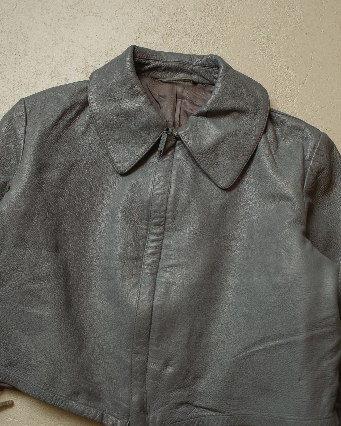 1979 German Navy Uboot Leather Jacket grey - S