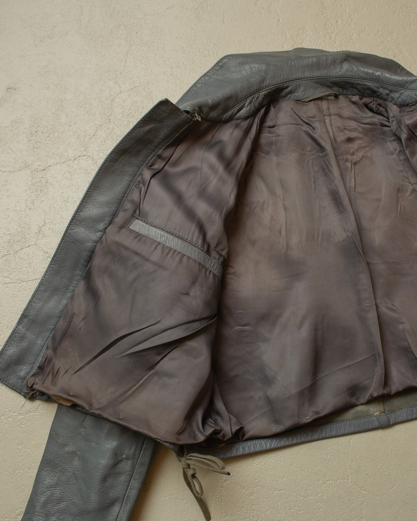 1979 German Navy Uboot Leather Jacket grey - S