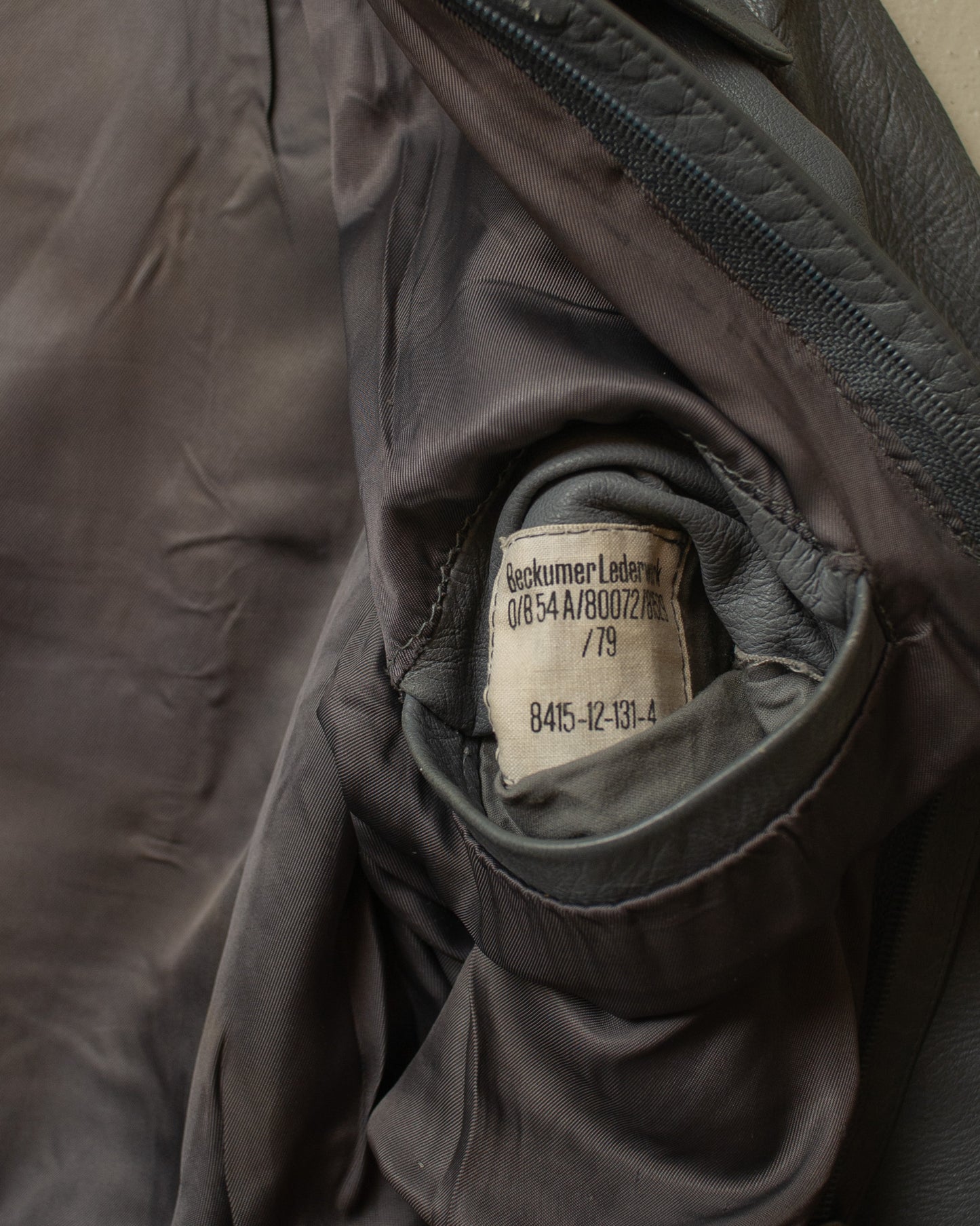 1979 German Navy Uboot Leather Jacket grey - S