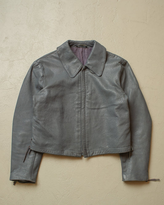 1970 German Navy Uboot Leather Jacket grey - M/L