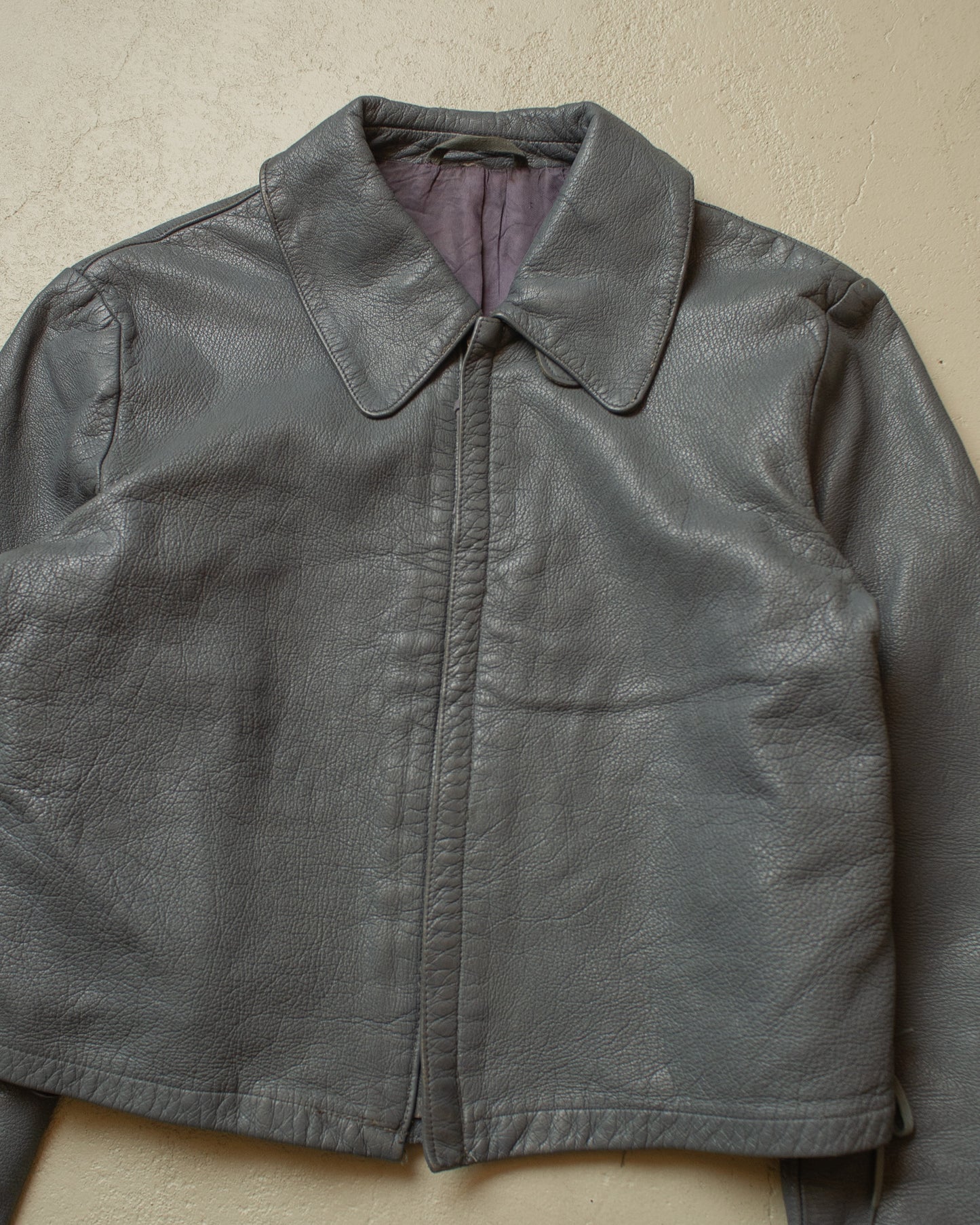1970 German Navy Uboot Leather Jacket grey - M/L
