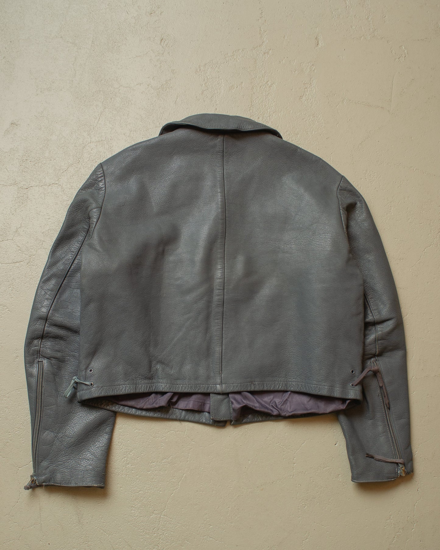1970 German Navy Uboot Leather Jacket grey - M/L