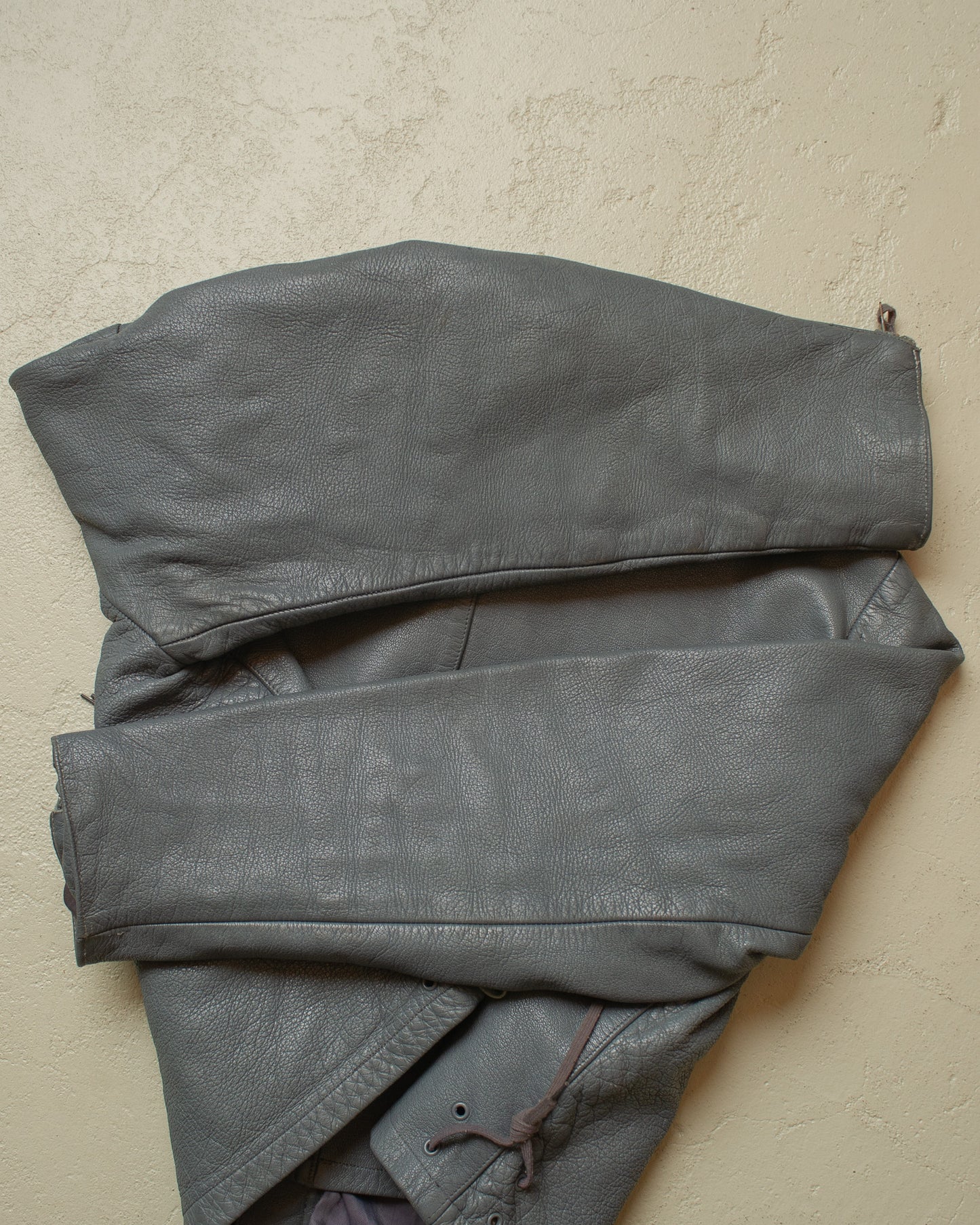 1970 German Navy Uboot Leather Jacket grey - M/L