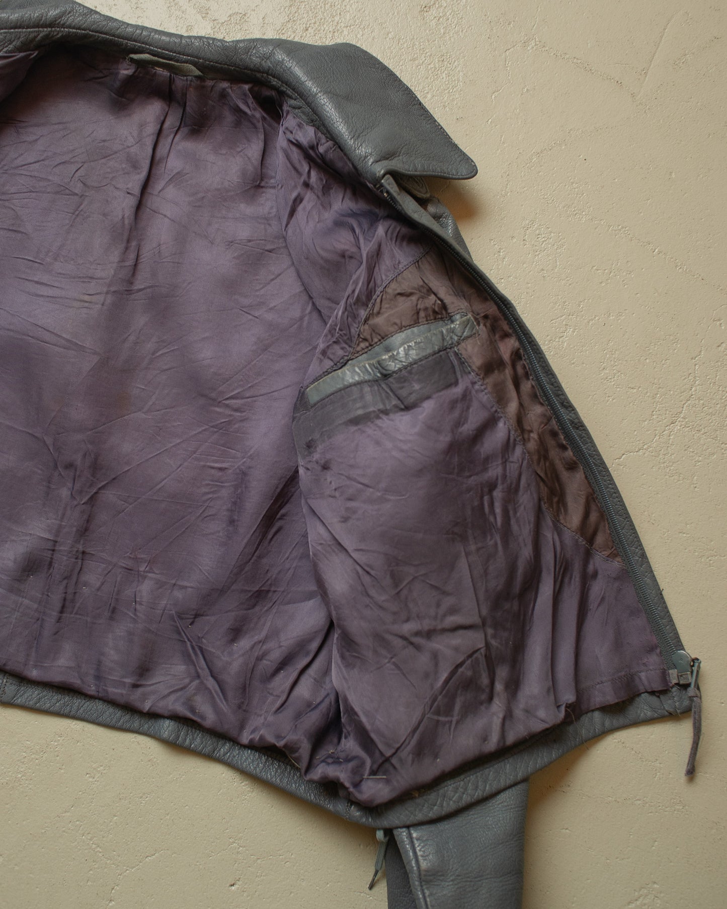 1970 German Navy Uboot Leather Jacket grey - M/L