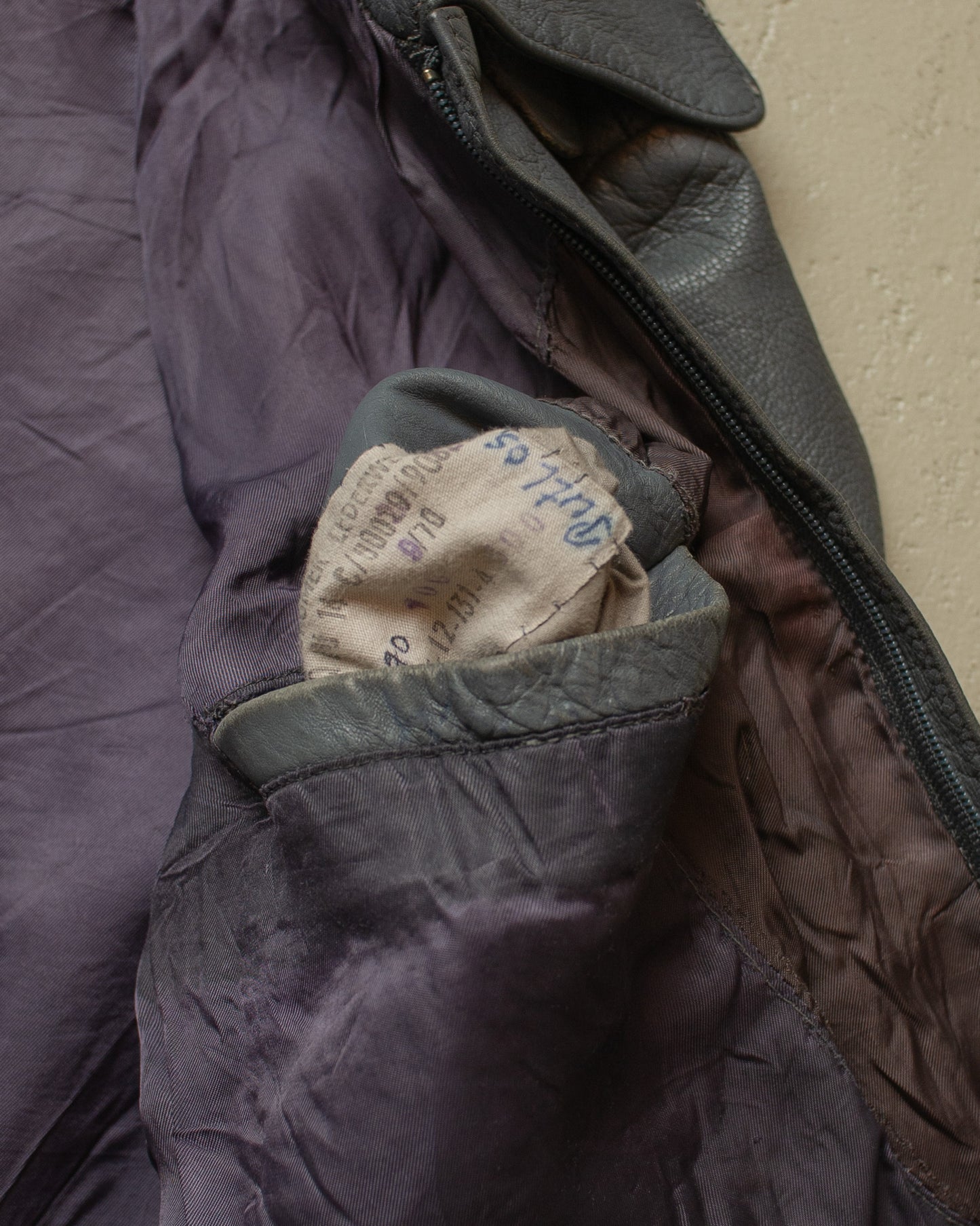 1970 German Navy Uboot Leather Jacket grey - M/L