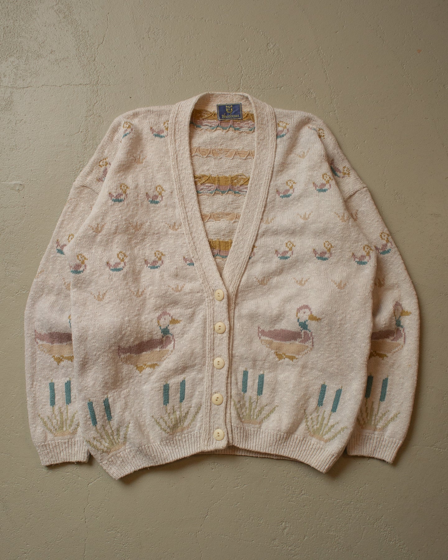 90s Duck Knit Cardigan creme - S/M