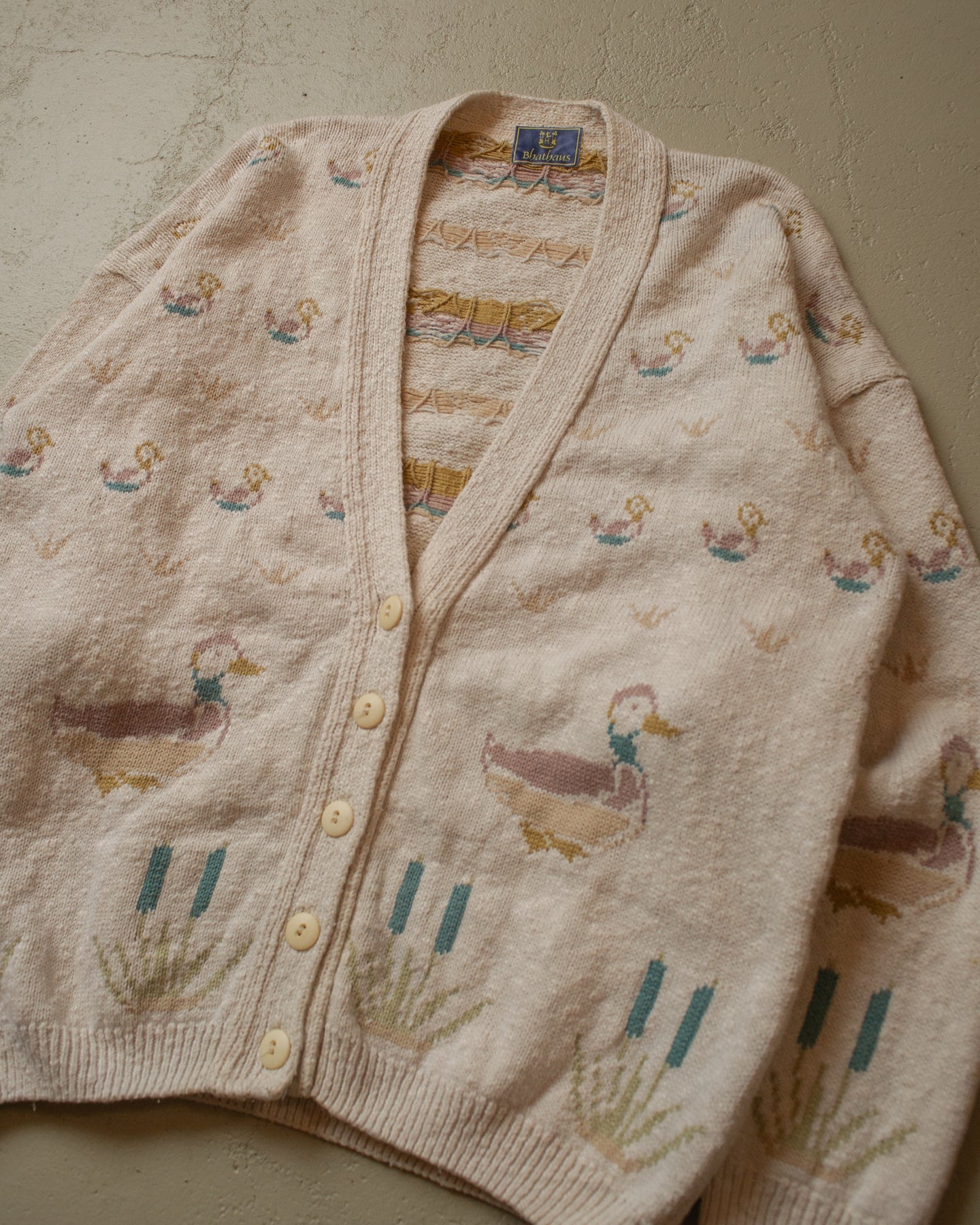 90s Duck Knit Cardigan creme - S/M