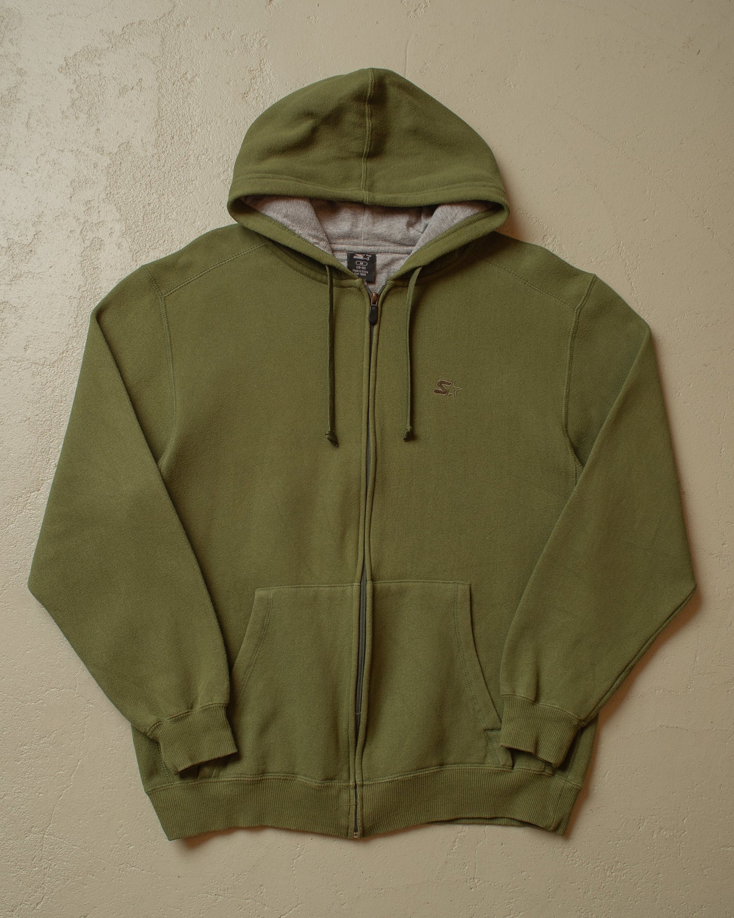 2000s Starter Logo Zip Hoodie khaki - M/L