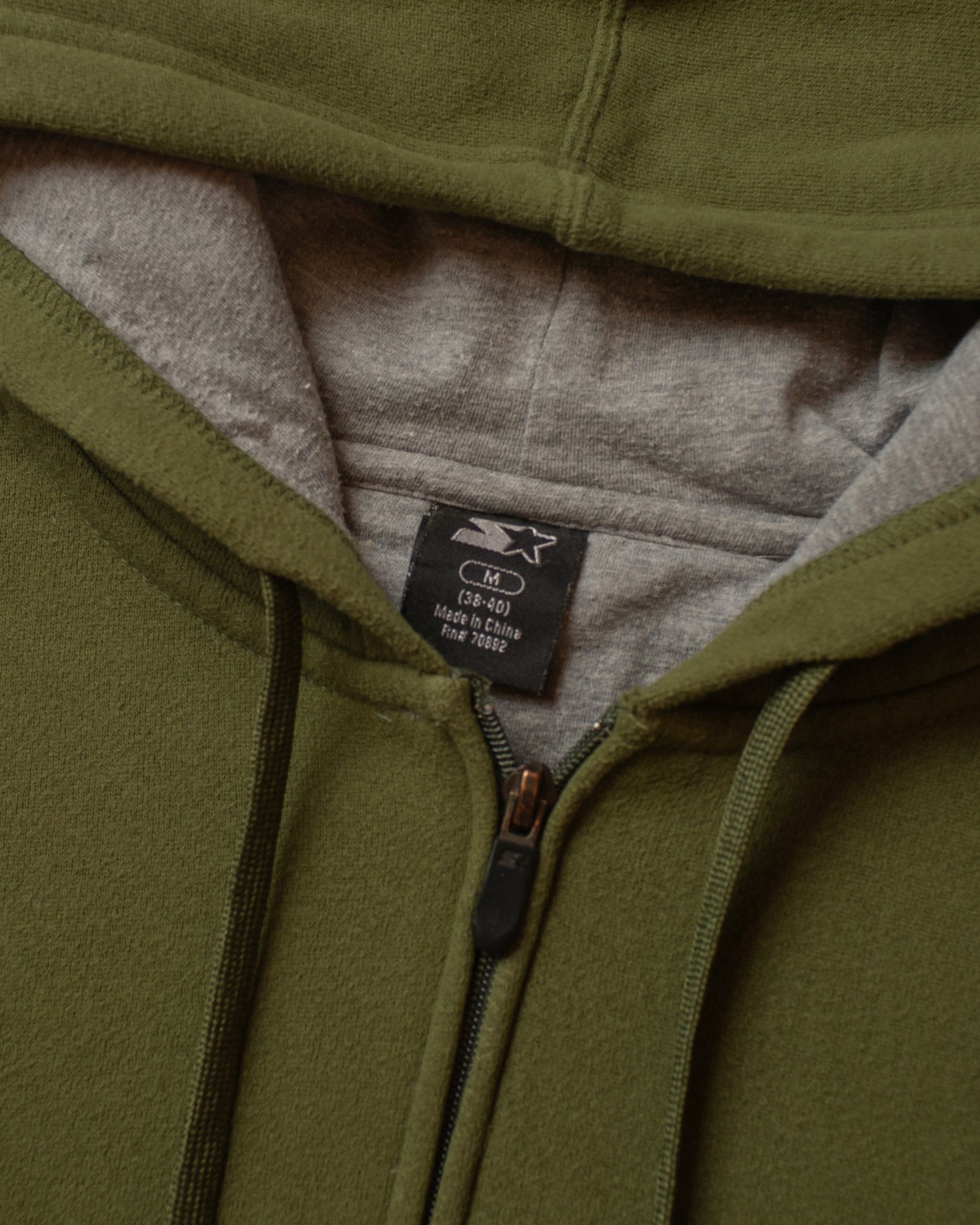 2000s Starter Logo Zip Hoodie khaki - M/L
