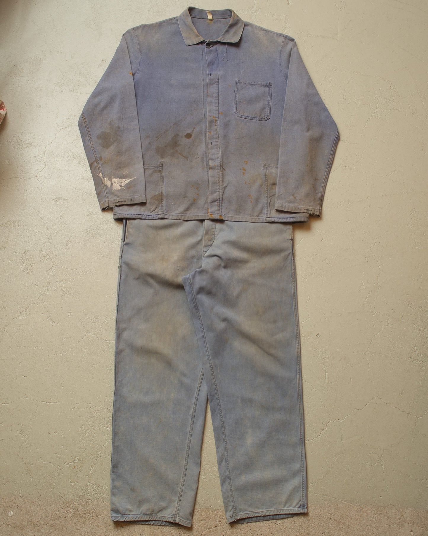 1960s/70s stained East German Workwear Set grey - M