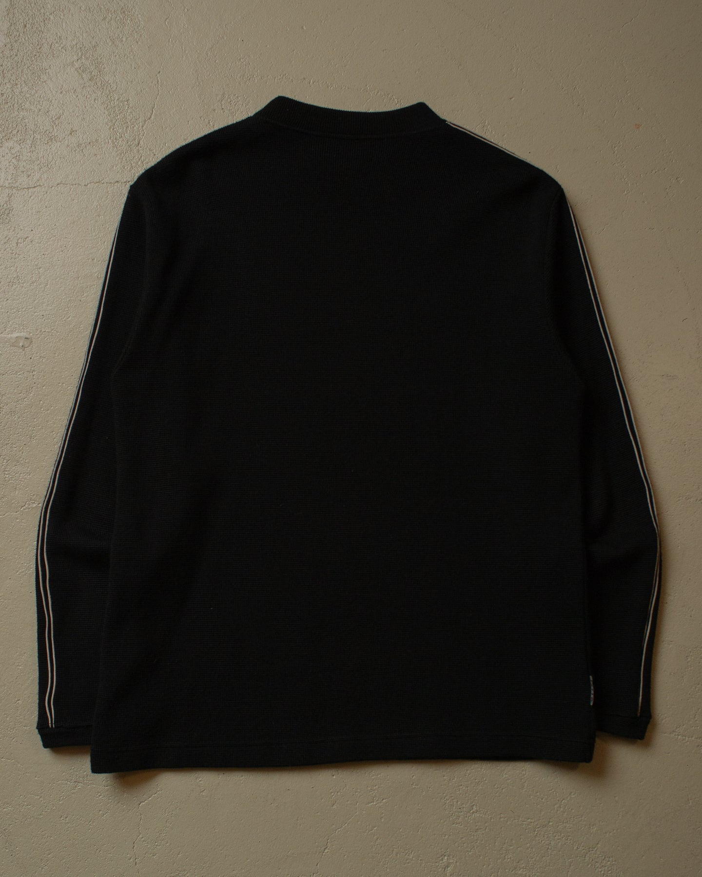 2000s Fila Shoulder Zip Knit Sweater black - L/XL