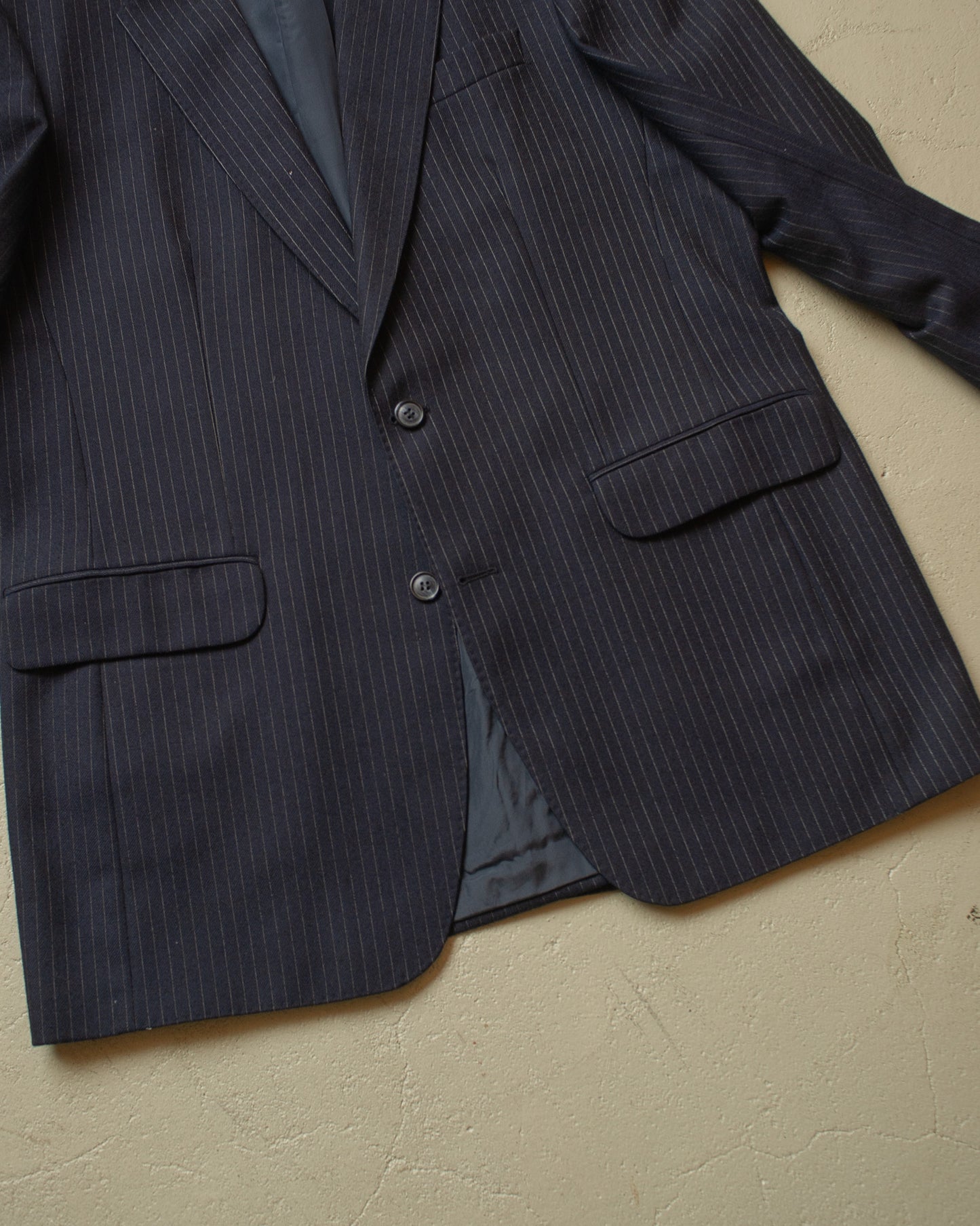 1970s Pinstriped Suit navyblue - L