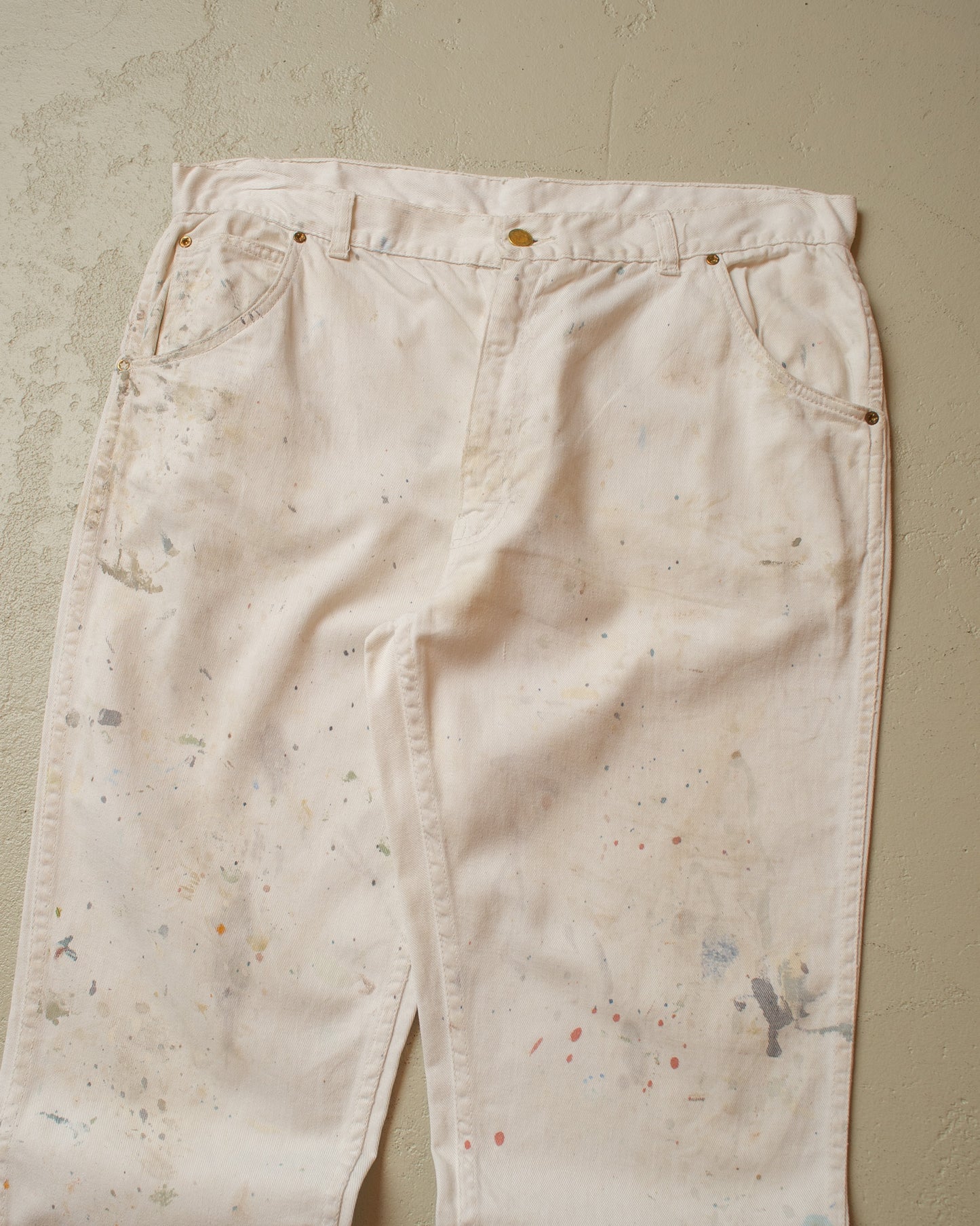 1970s Painter Workwear Flared Pants white - W35 L31