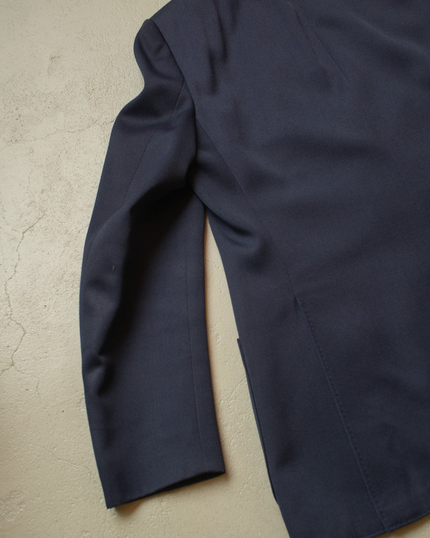 1970s Peak Lapel Double breasted Sports Jacket navyblue - L