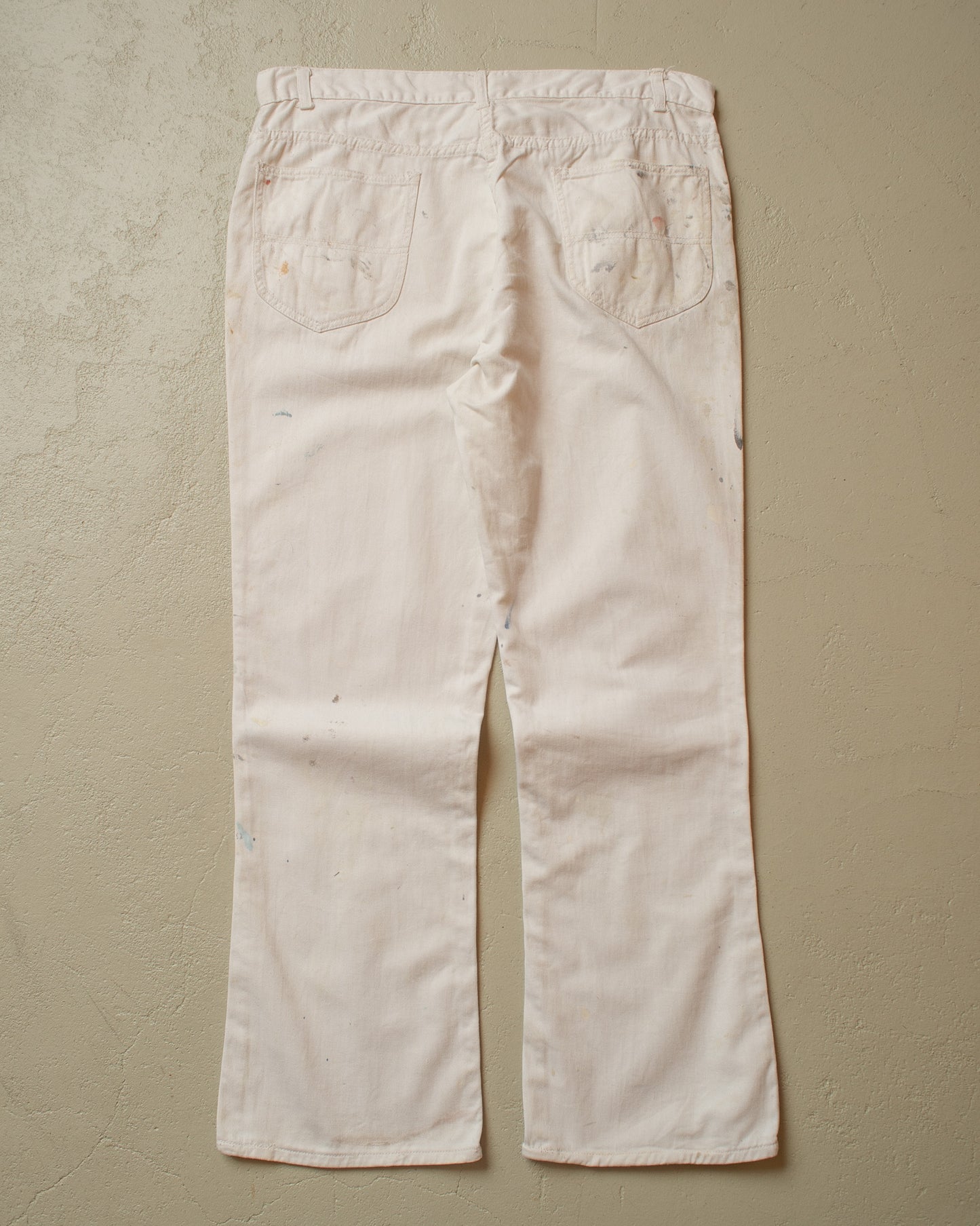 1970s Painter Workwear Flared Pants white - W35 L31