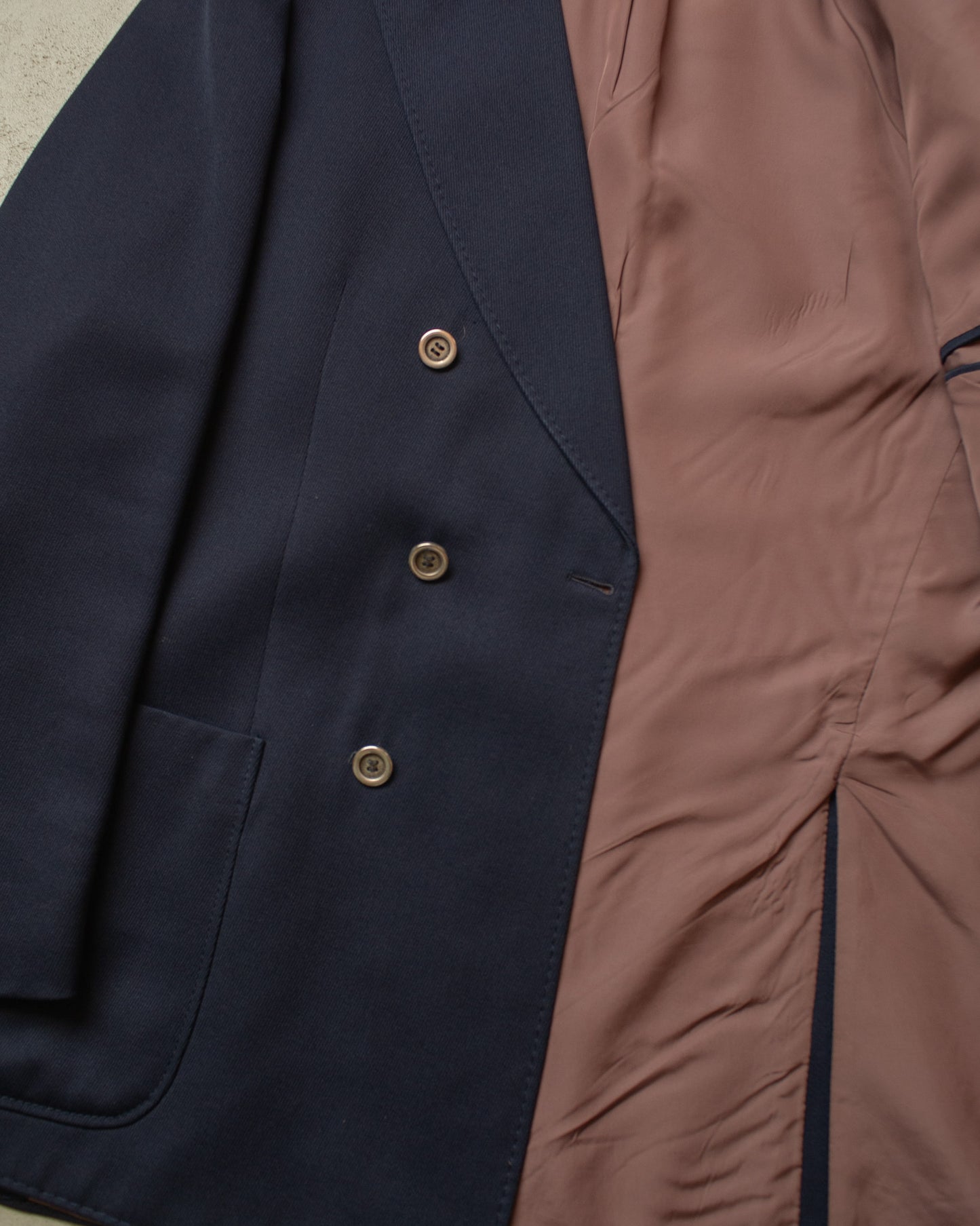 1970s Peak Lapel Double breasted Sports Jacket navyblue - L
