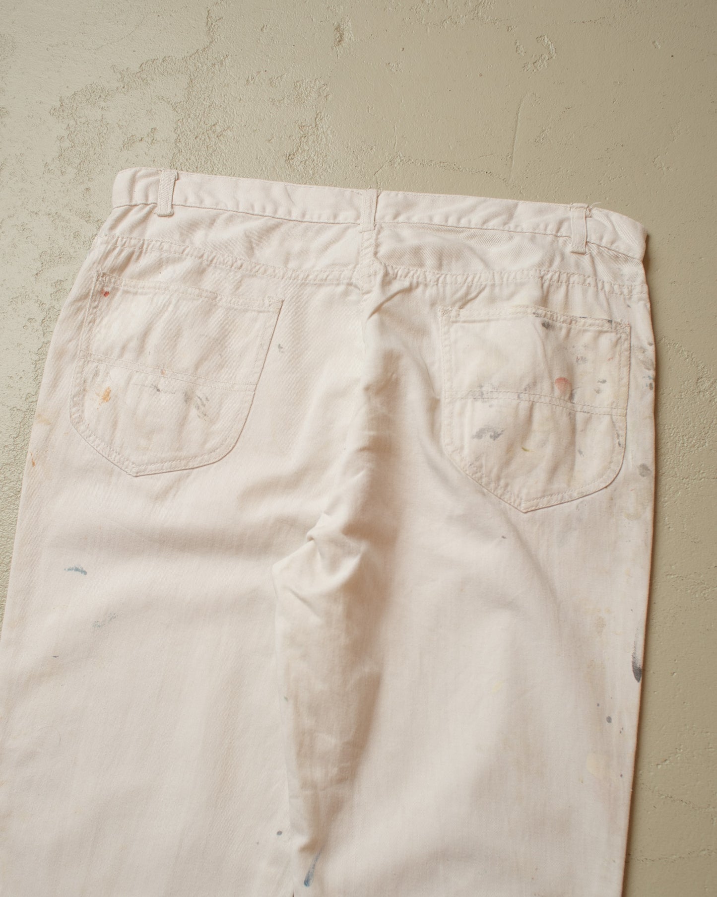 1970s Painter Workwear Flared Pants white - W35 L31