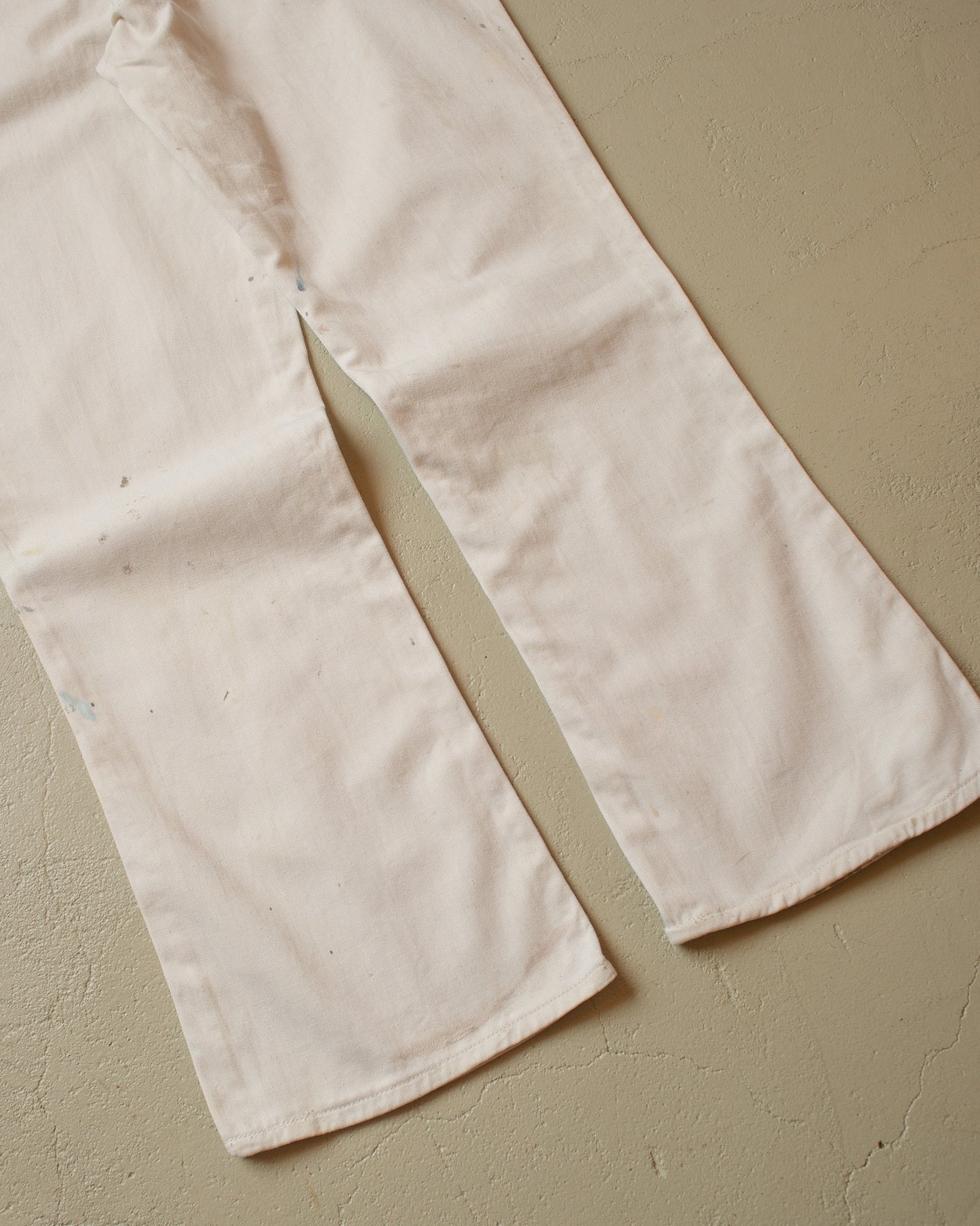 1970s Painter Workwear Flared Pants white - W35 L31