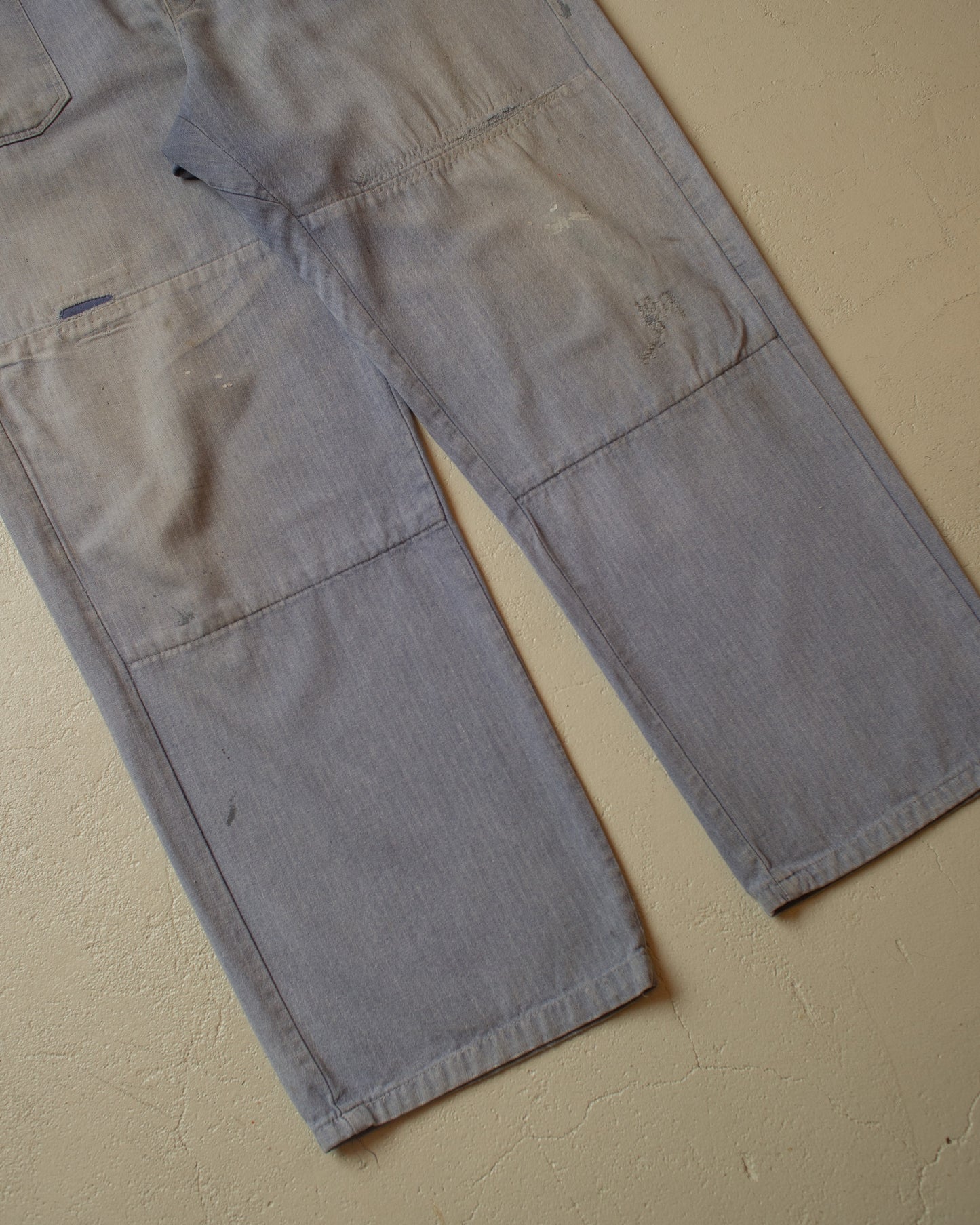 1960s/70s Faded &Repaired Workwear Pants blue - W34-42 L31