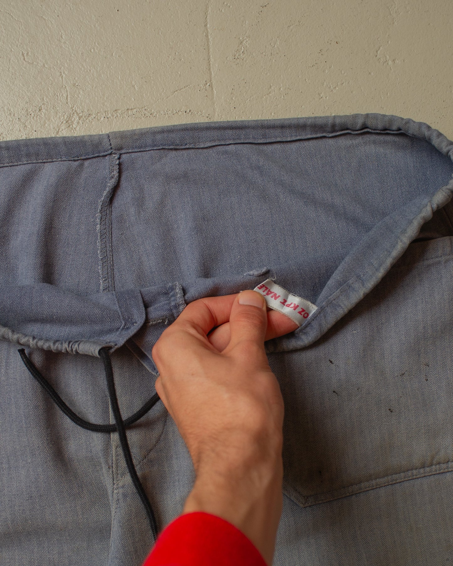 1960s/70s Faded &Repaired Workwear Pants blue - W34-42 L31