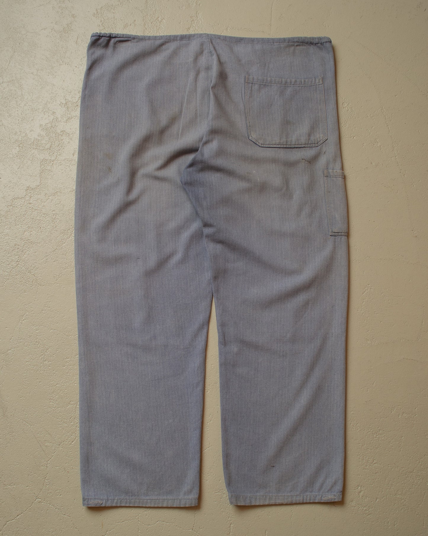 1960s/70s Faded &Repaired Workwear Pants blue - W34-42 L31