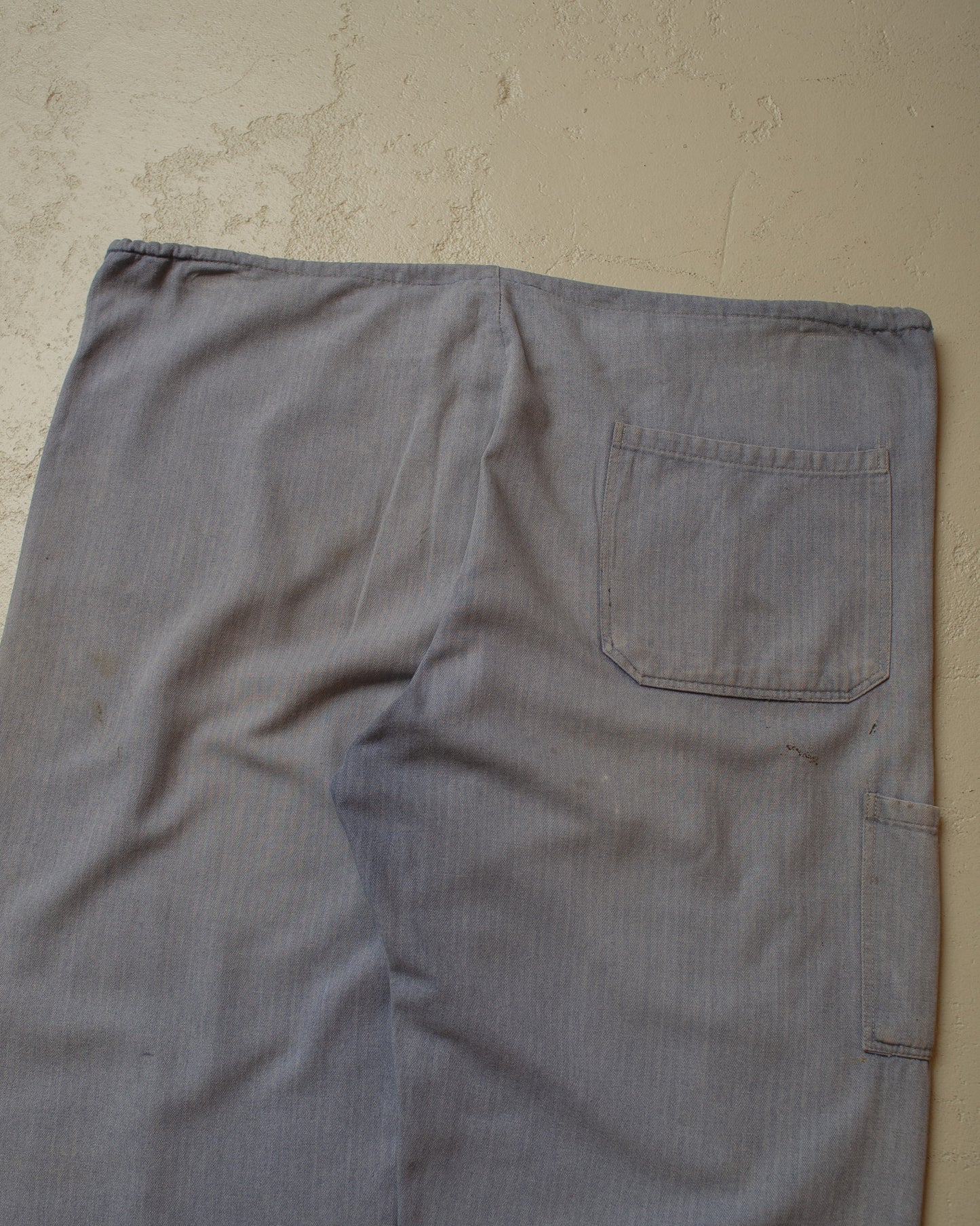 1960s/70s Faded &Repaired Workwear Pants blue - W34-42 L31
